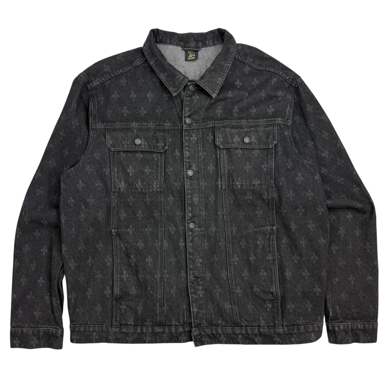 Octobers Very Own Monogram Owl Denim Jacket Black