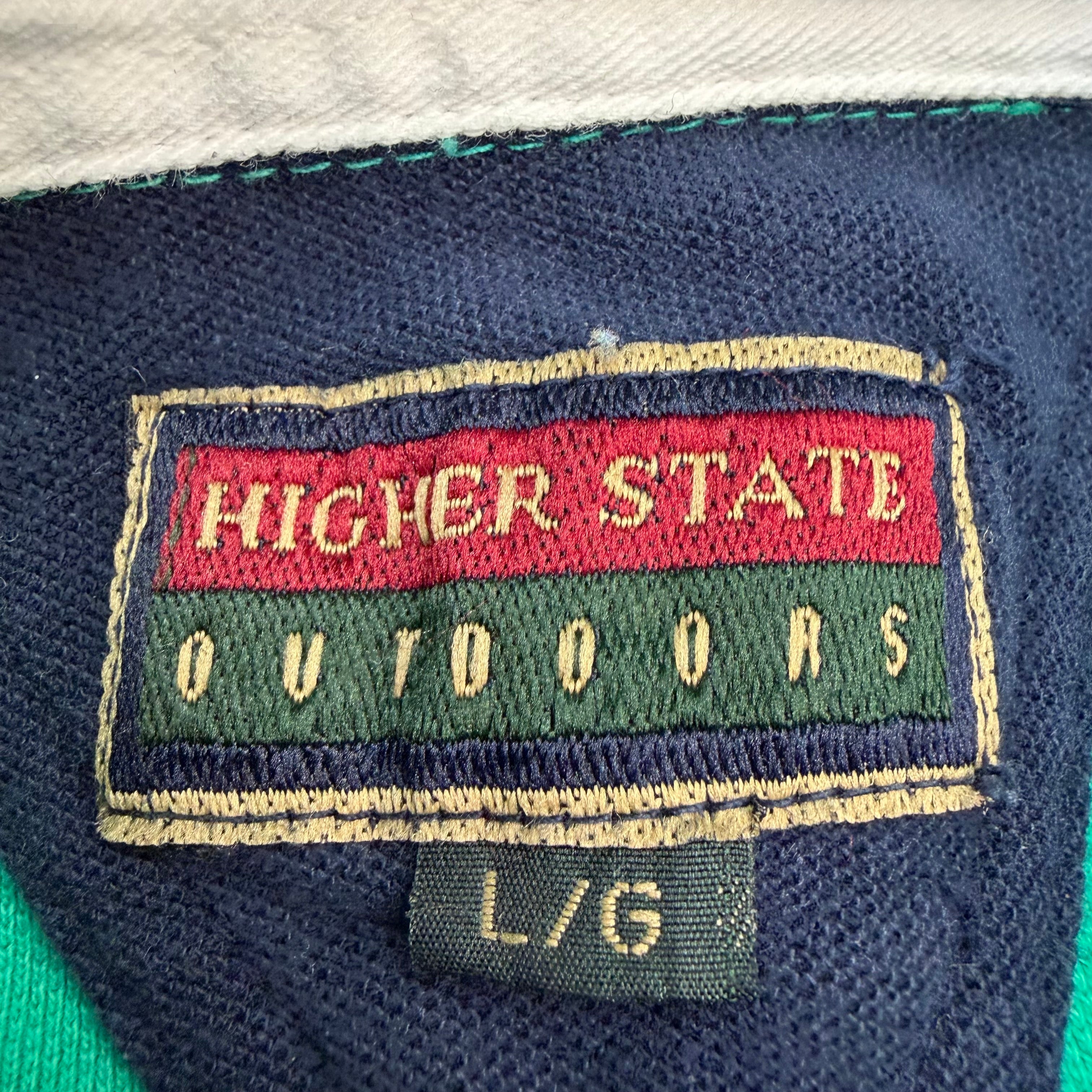 Vintage Higher State Golf Classic Rugby Polo Longsleeve Green