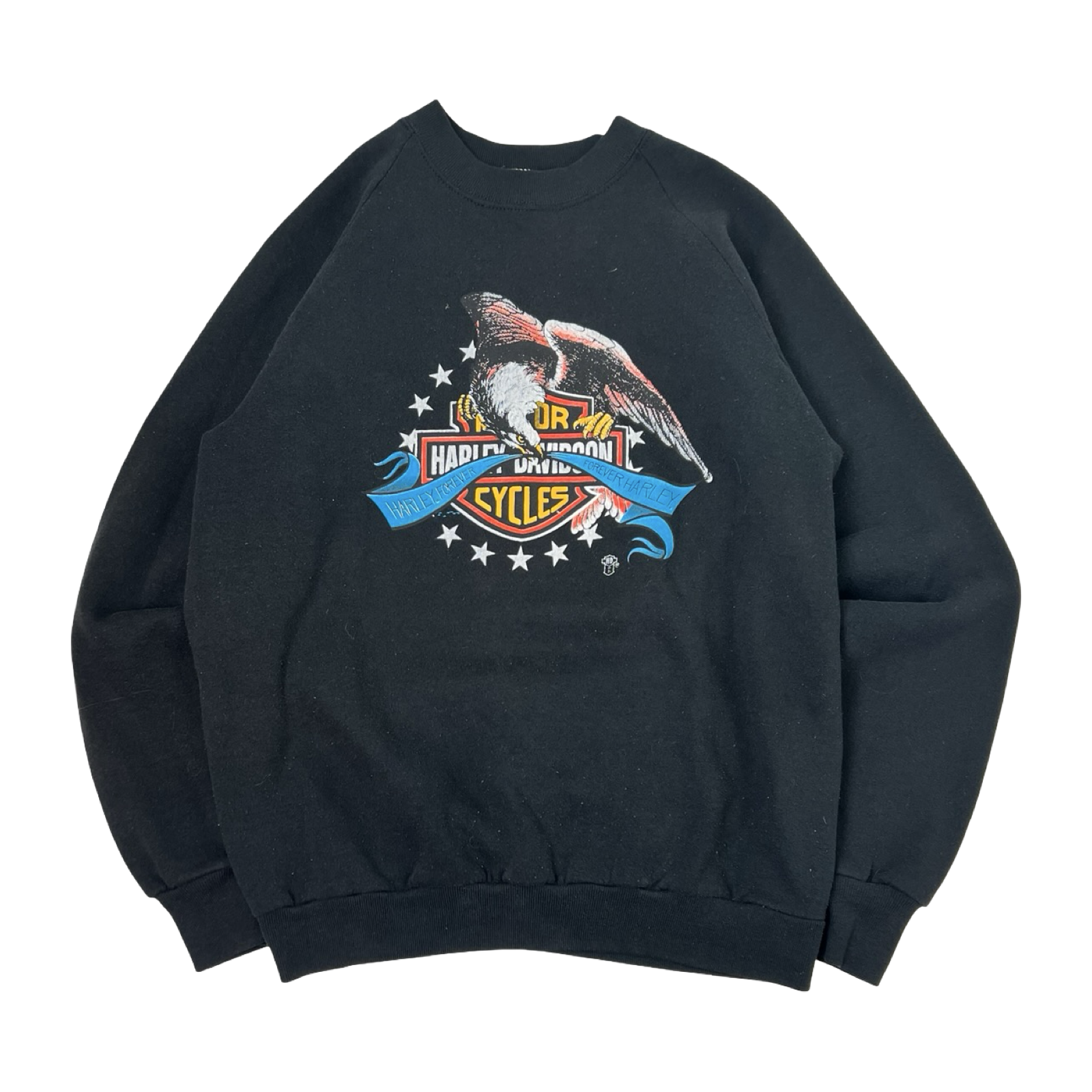 Vintage Harley-Davidson Raglan Crewneck Sweatshirt Black