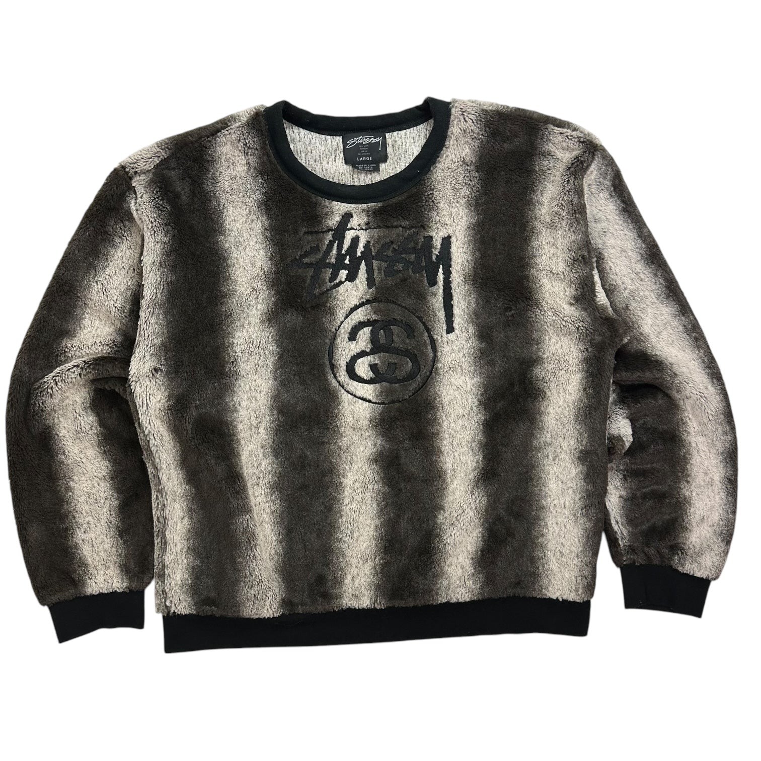 Stussy Furry Crewneck Black/Cream