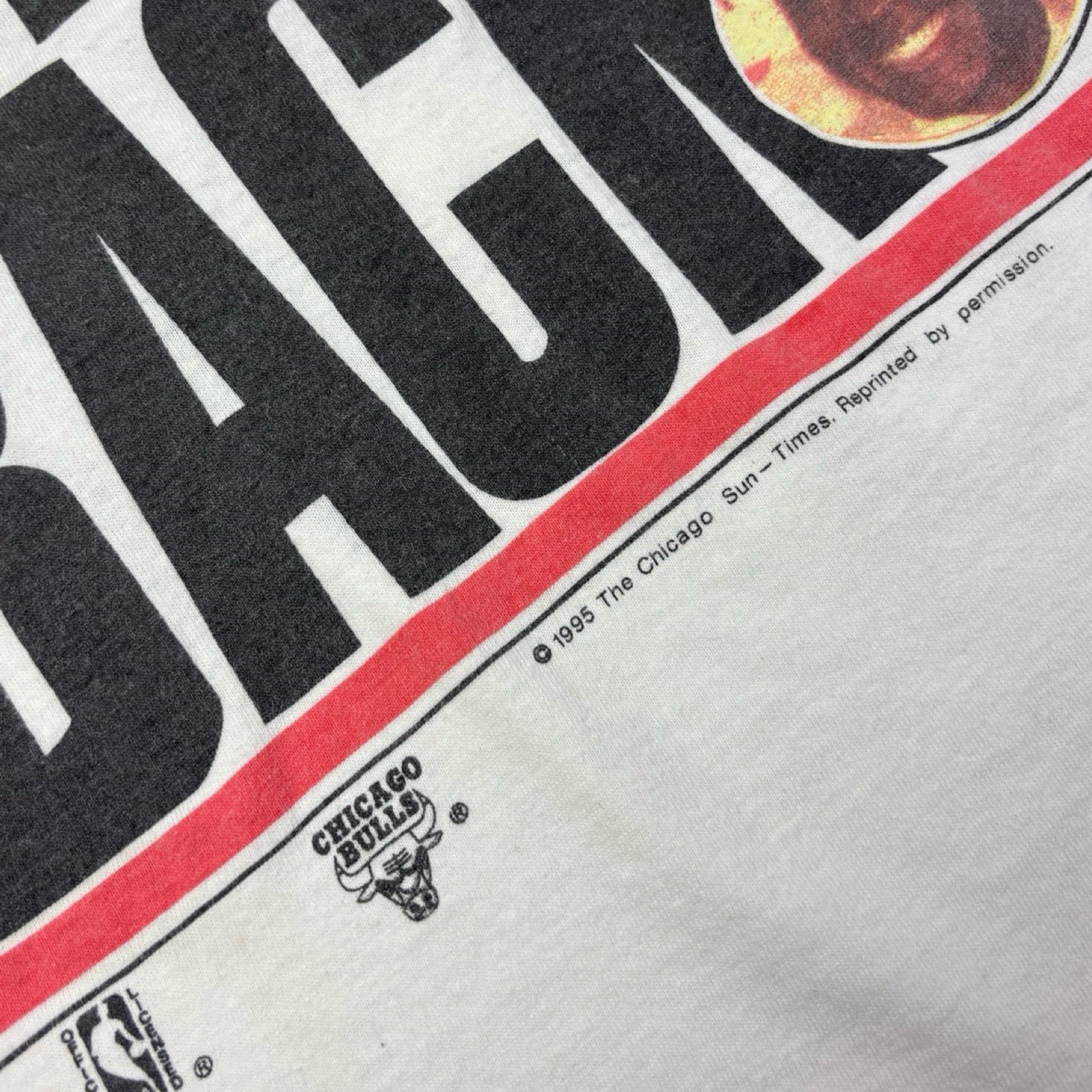 1995 Sunday Sun-Times Headline Michael Jordan “I’m Back” T-Shirt White