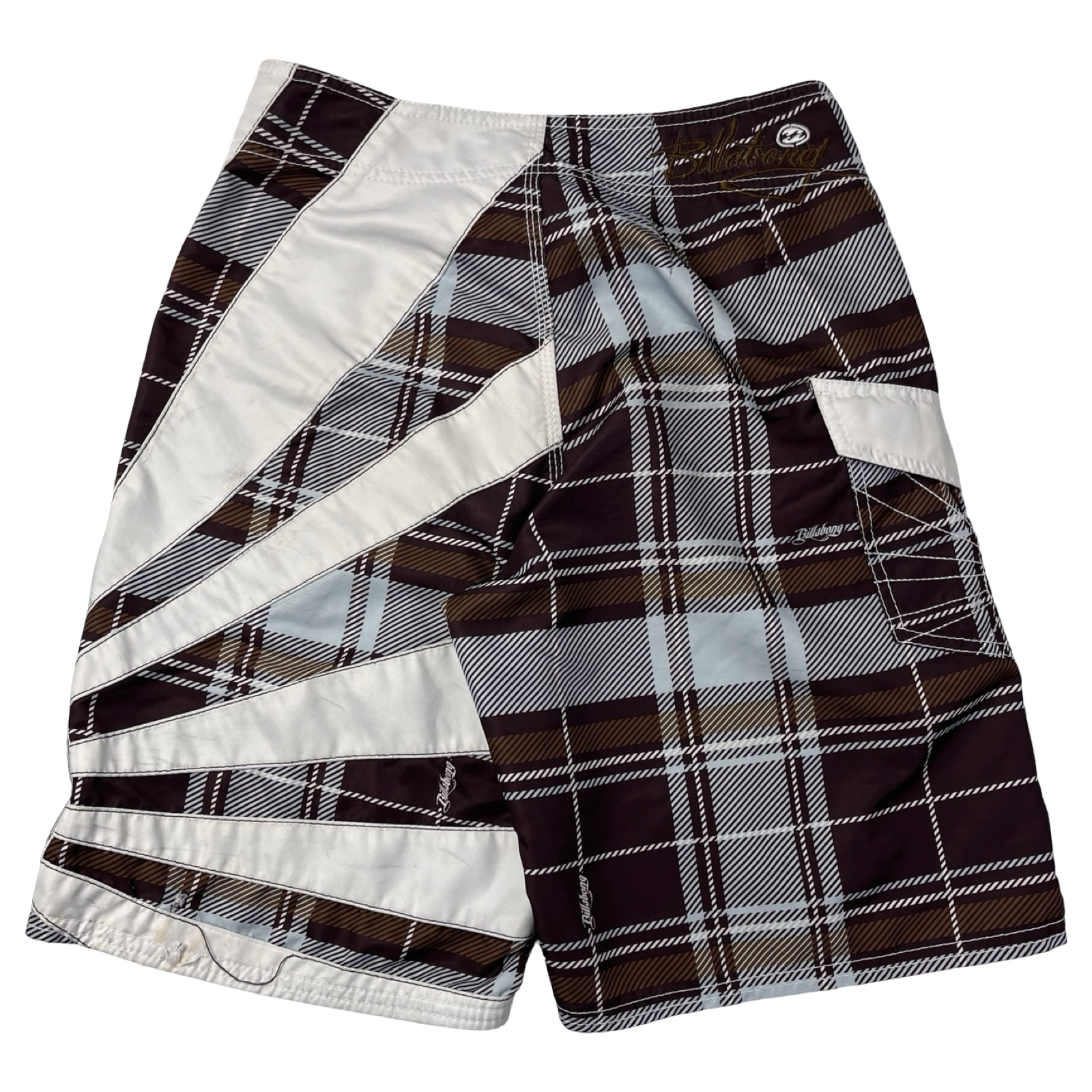 Vintage Y2K Quiksilver Tartan Rising Sun Board Shorts