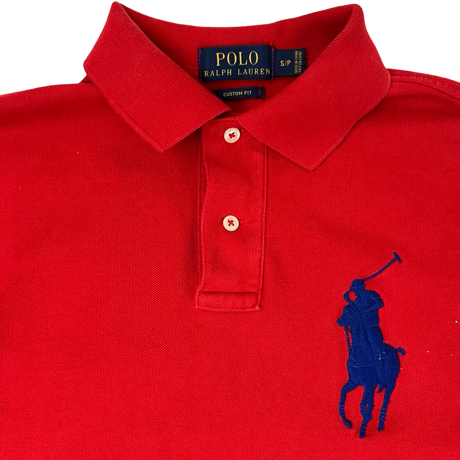 Vintage Polo Ralph Lauren Custom Slim Fit Mesh Polo Shirt Red
