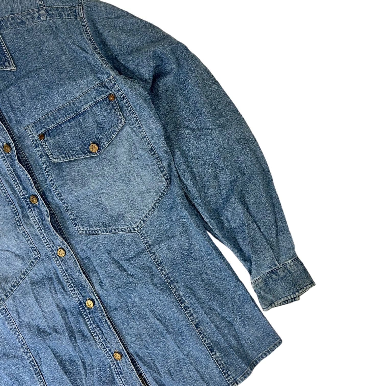 Vintage Versace Jeans Western Button Up Medium Wash Denim