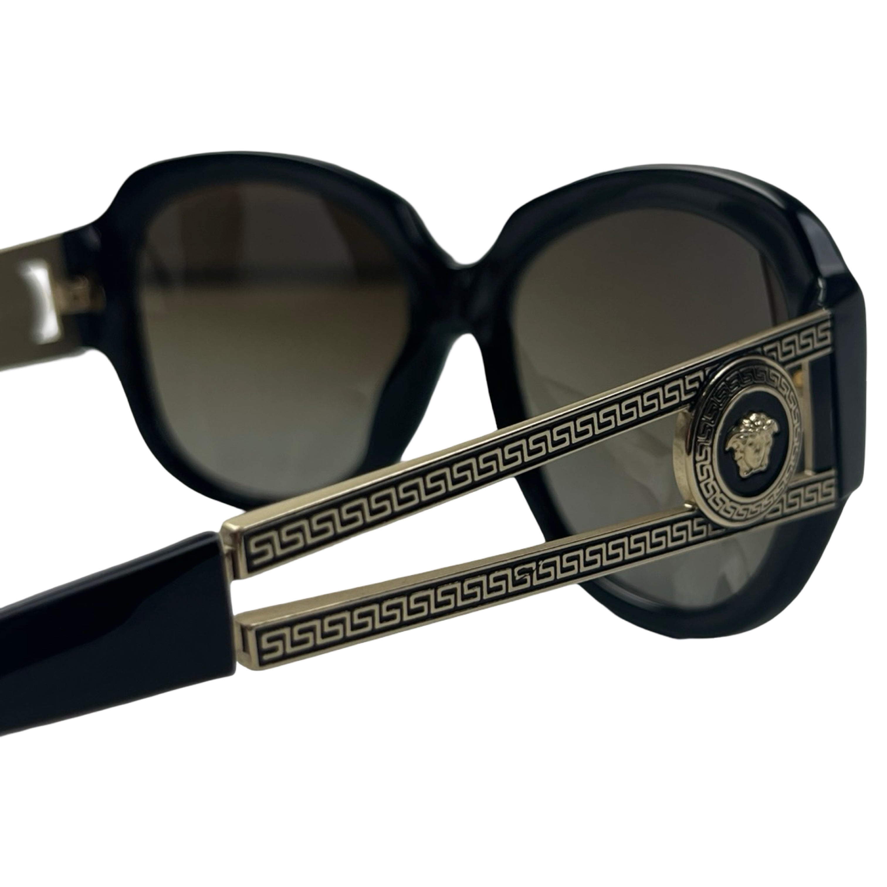 (W) Versace 4304 Round Frame Metal Arm Sunglasses