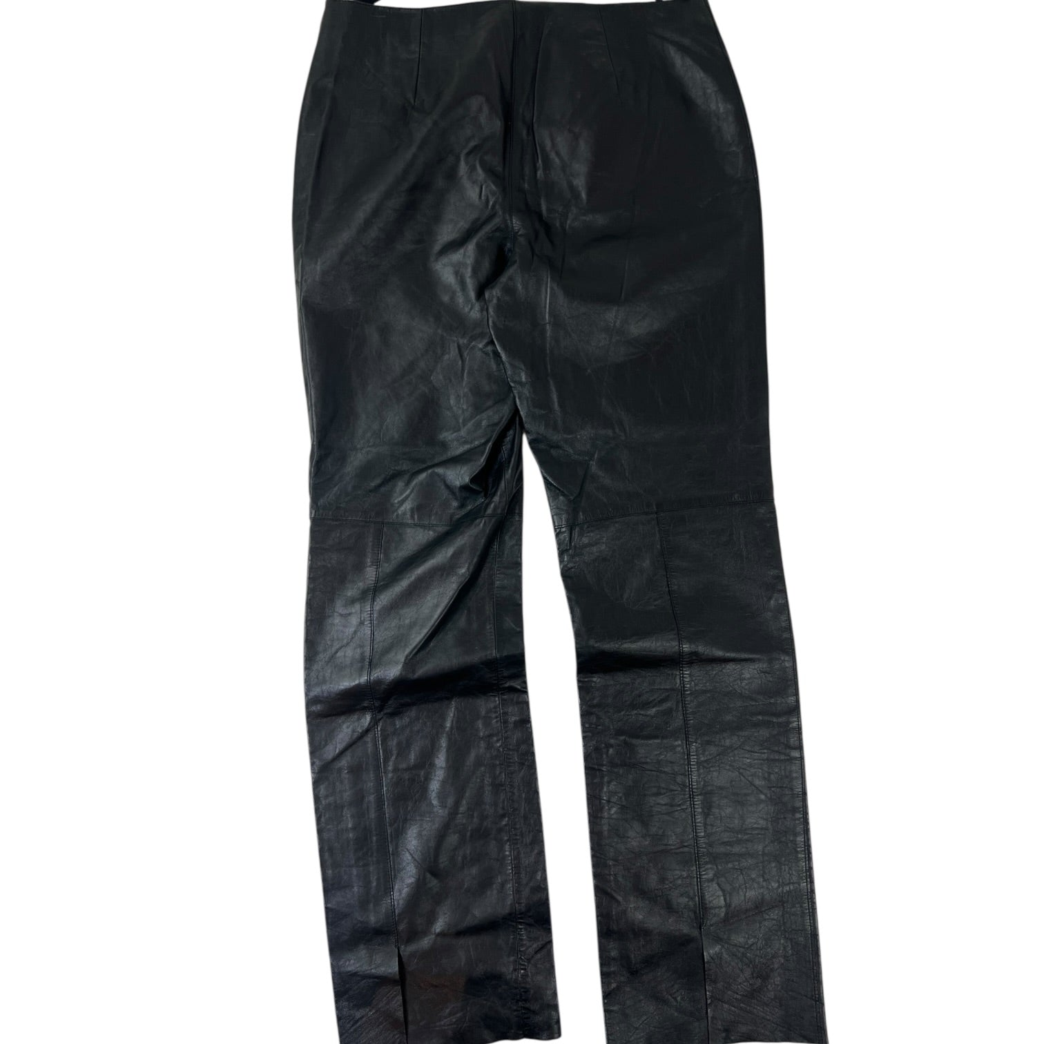 (W) Kenneth Cole Leather Trousers Black