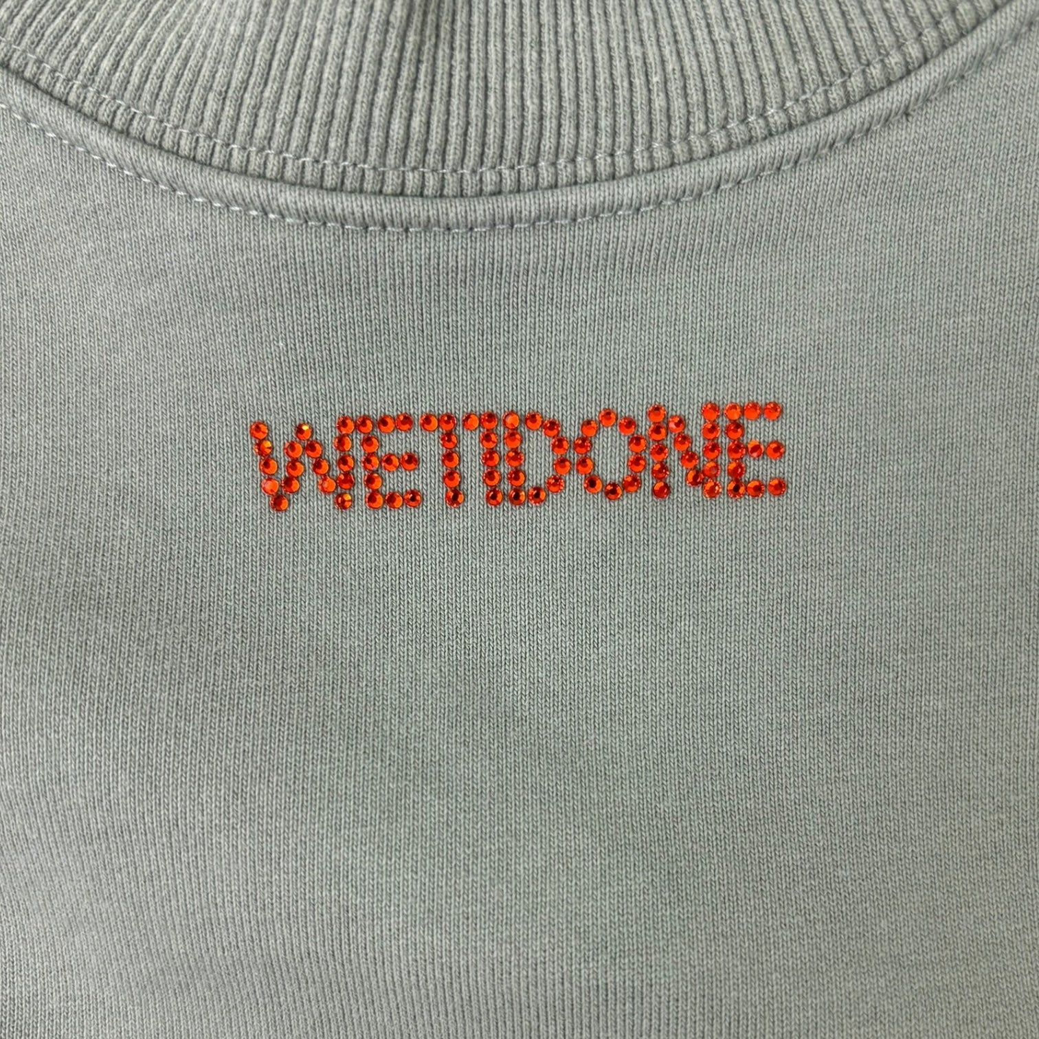 Welldone Rhinestone Logo Crewneck Moss Green