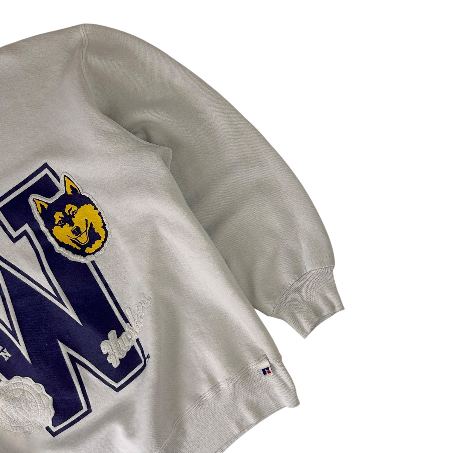 Vintage Washington Huskies Crewneck Sweatshirt White
