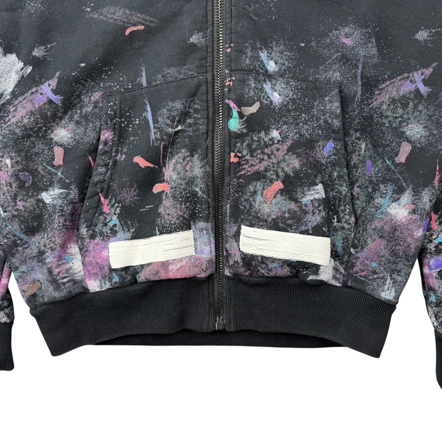 Off-White Galaxy Brushed Zip Up Hoodie Black