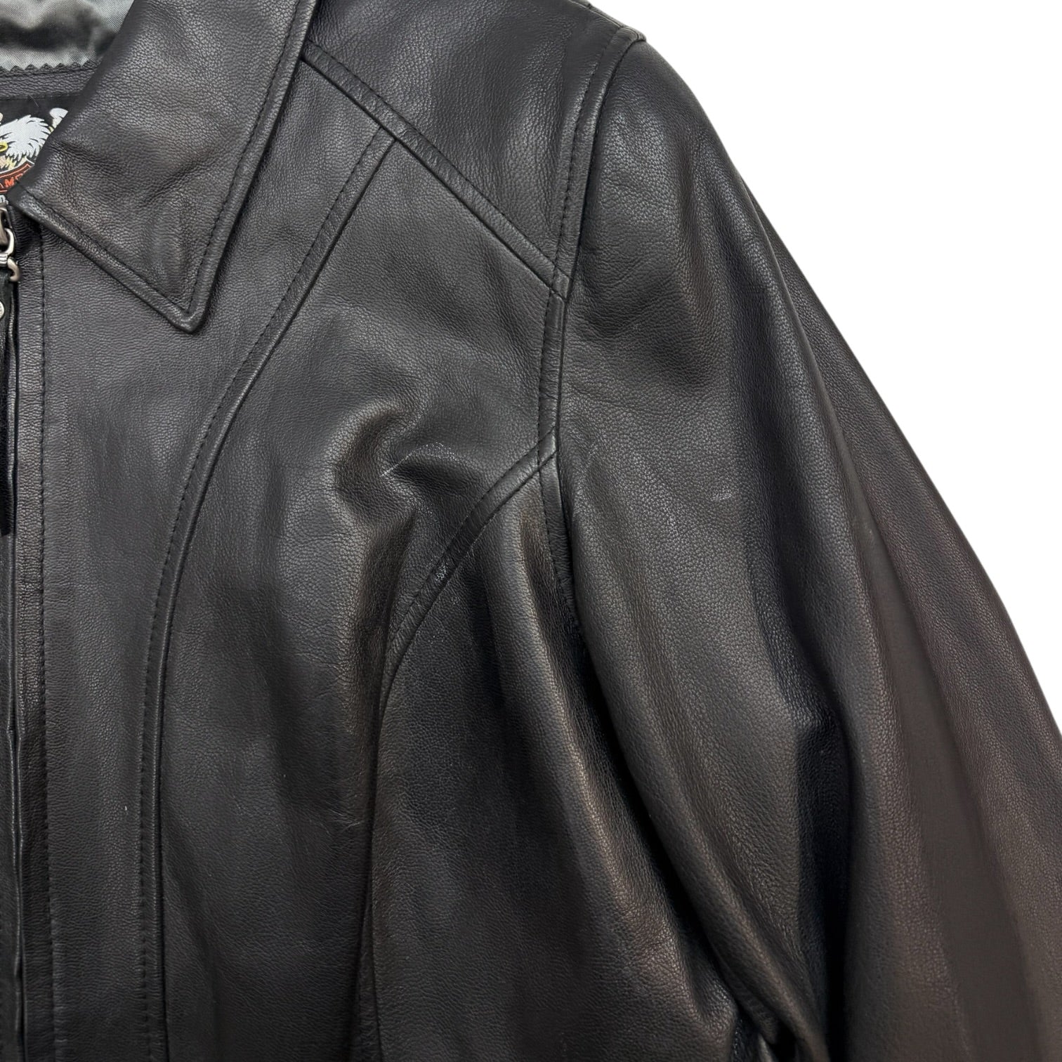 Vintage Harley Davidson Women’s Rhinestone Leather Jacket Black