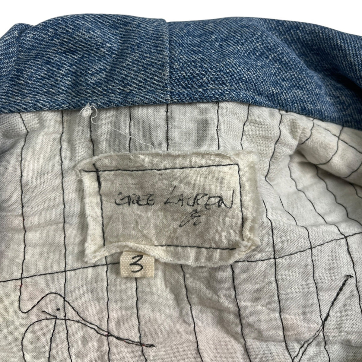 Greg Lauren Plaid Denim Stitchwork Jacket