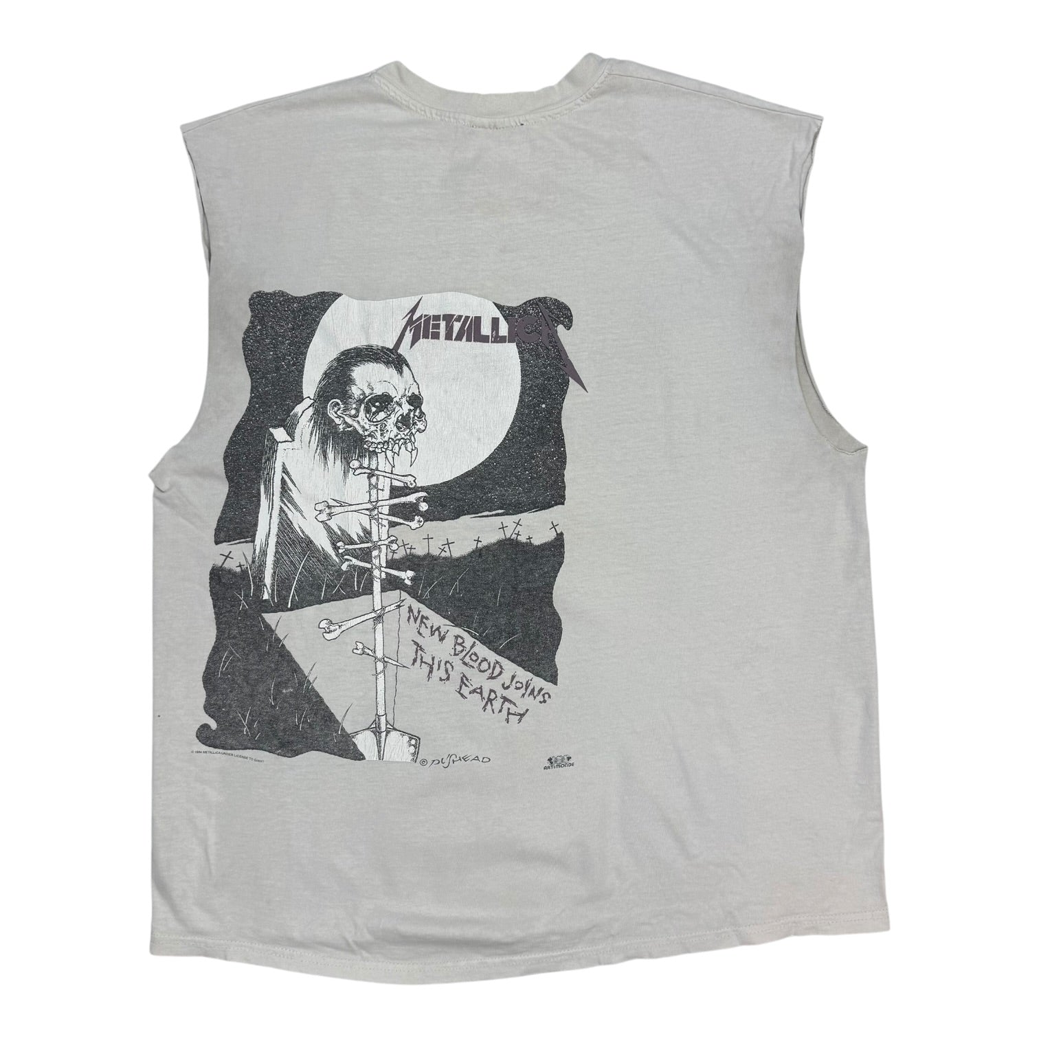 1994 Metallica Pushead ‘My Body Lie But I Still Roam’ Cutoff Tee White