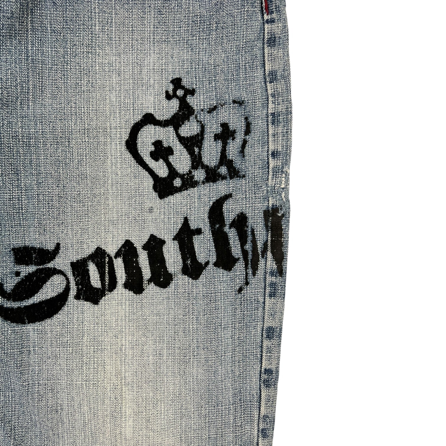 (W) Vintage Y2K Southpole Crown Baggy Denim Pant Medium Wash