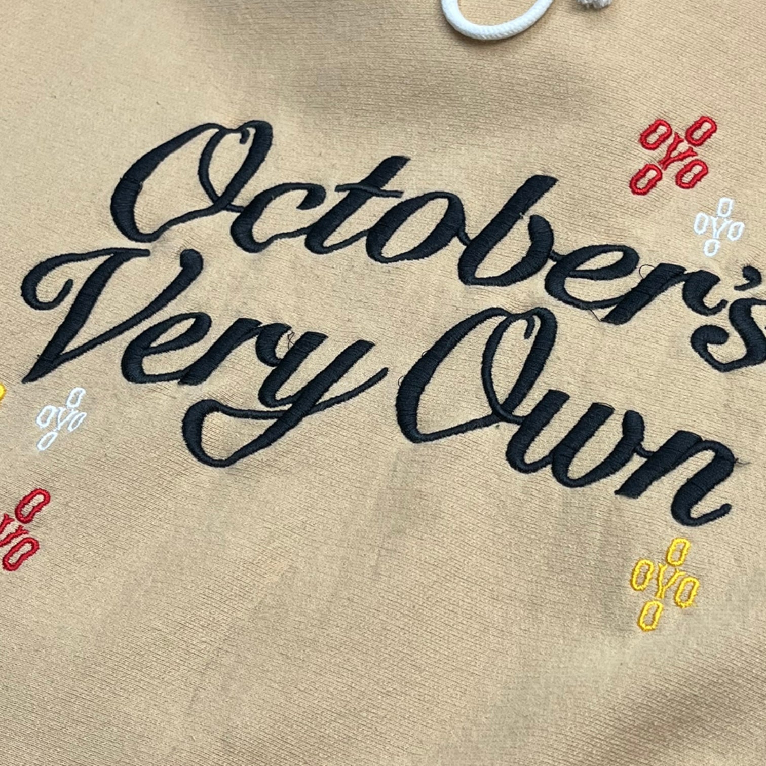 OVO Pompom Script Hoodie Beige