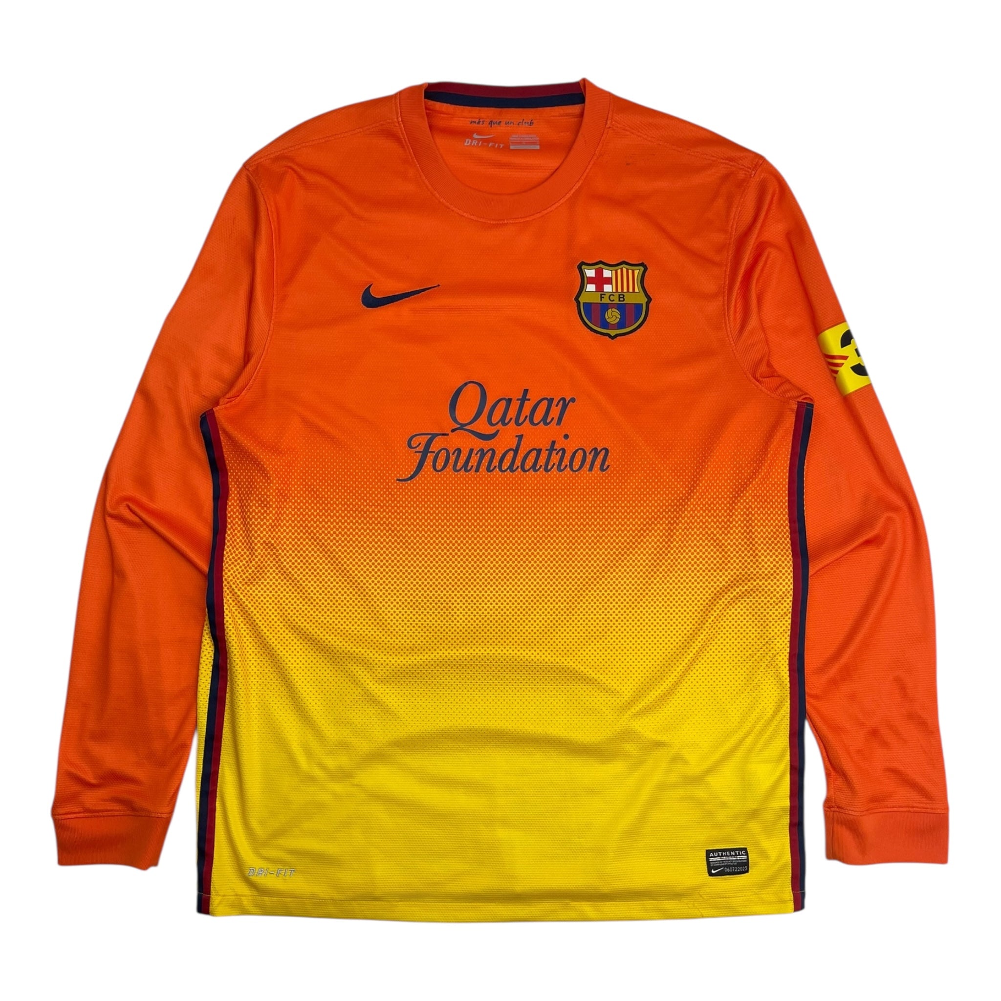 2012-13 Nike FC Barcelona Away Longsleeve Jersey Orange/Yellow