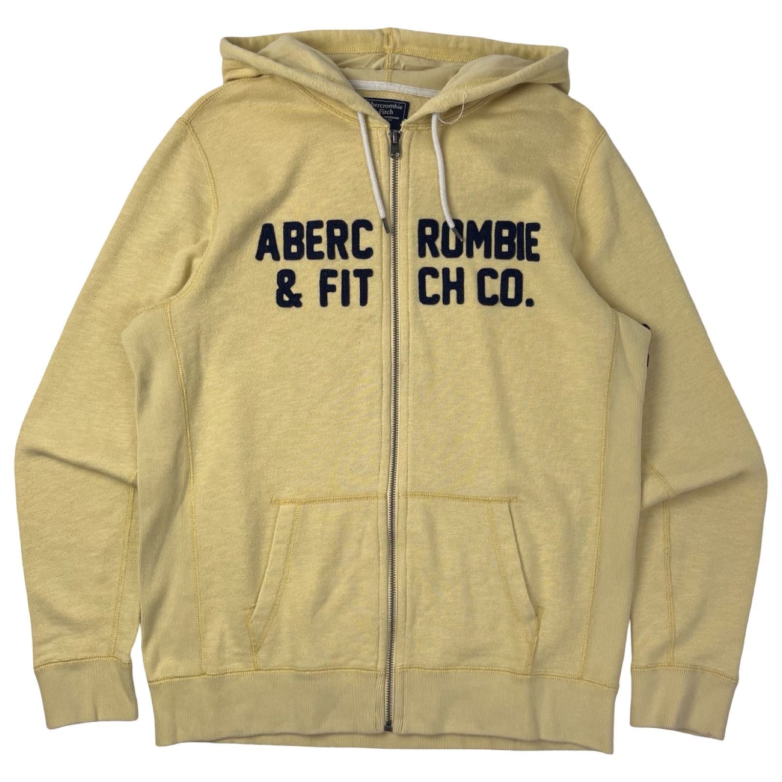 Vintage Y2K Abercrombie & Fitch Zip Up Hoodie Pale Canary