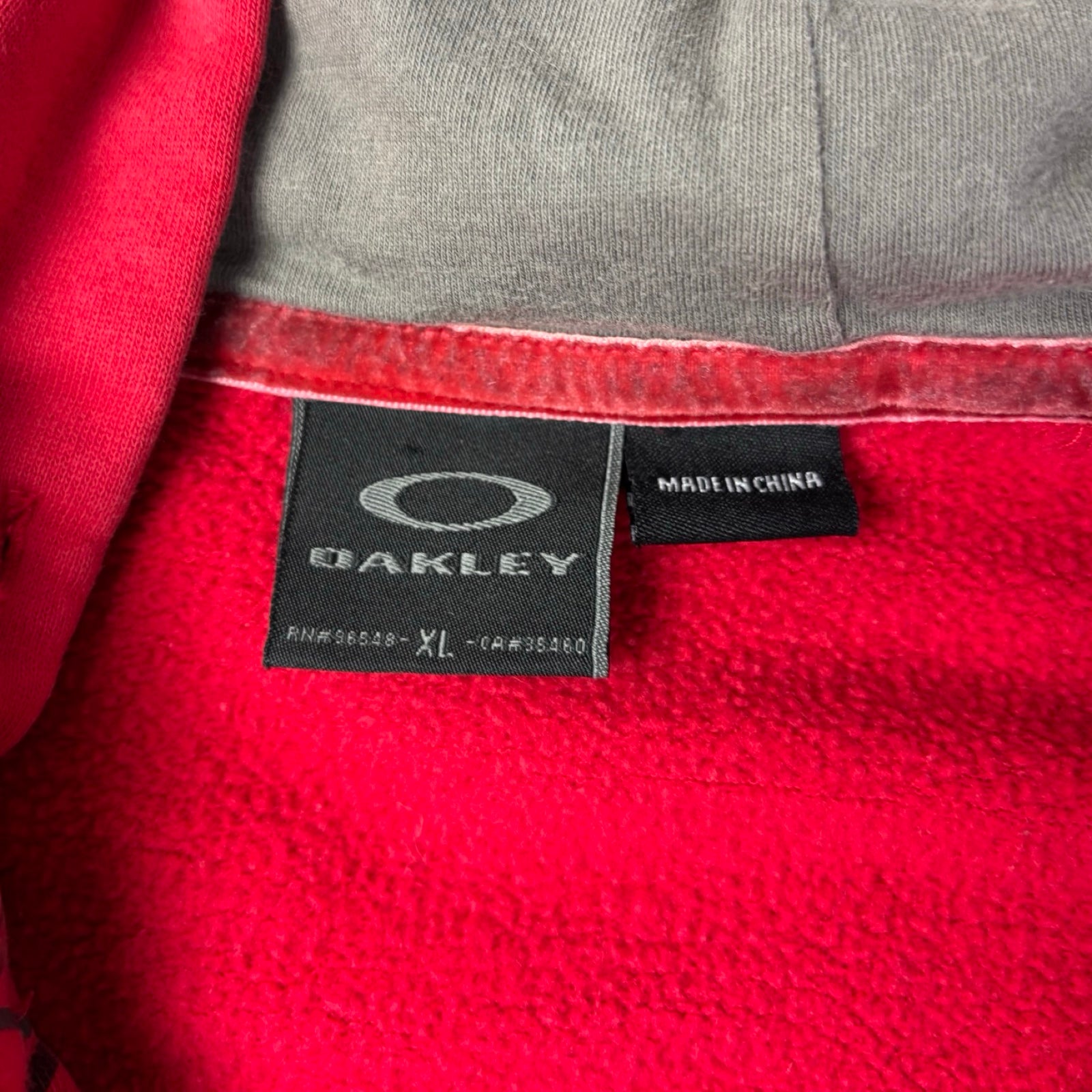 Vintage Y2K Oakley Futurism Full Zip Hoodie Red