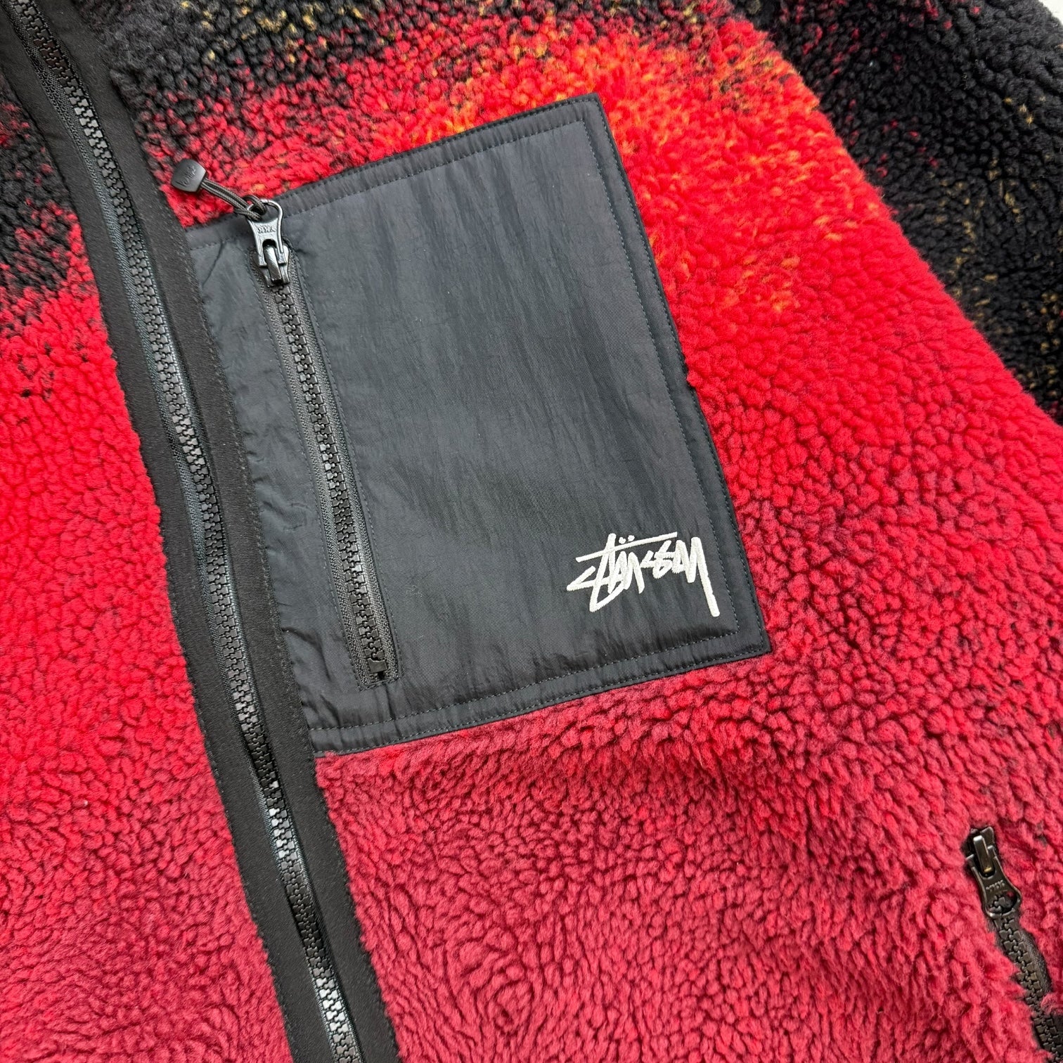 Stussy Reversible Sherpa Jacket Lava