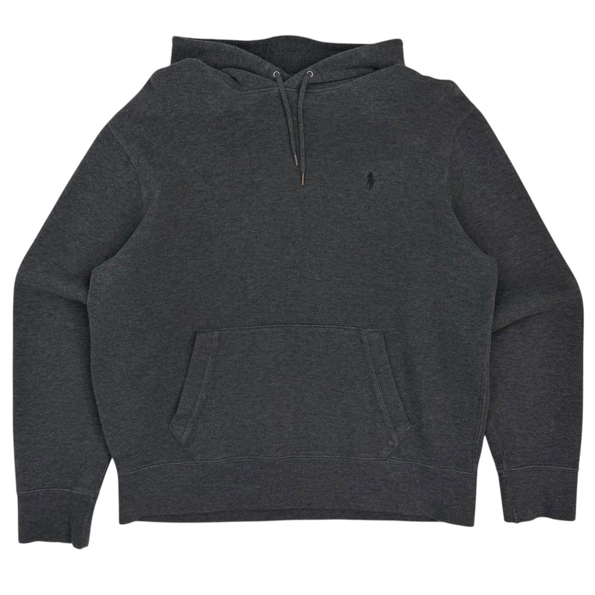 Vintage Polo Ralph Lauren Elbow Patch Hoodie Dark Grey