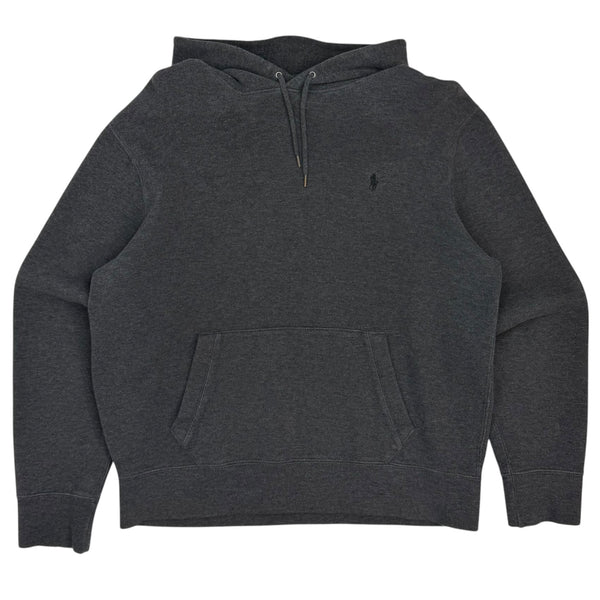 Vintage Polo Ralph Lauren Elbow Patch Hoodie Dark Grey