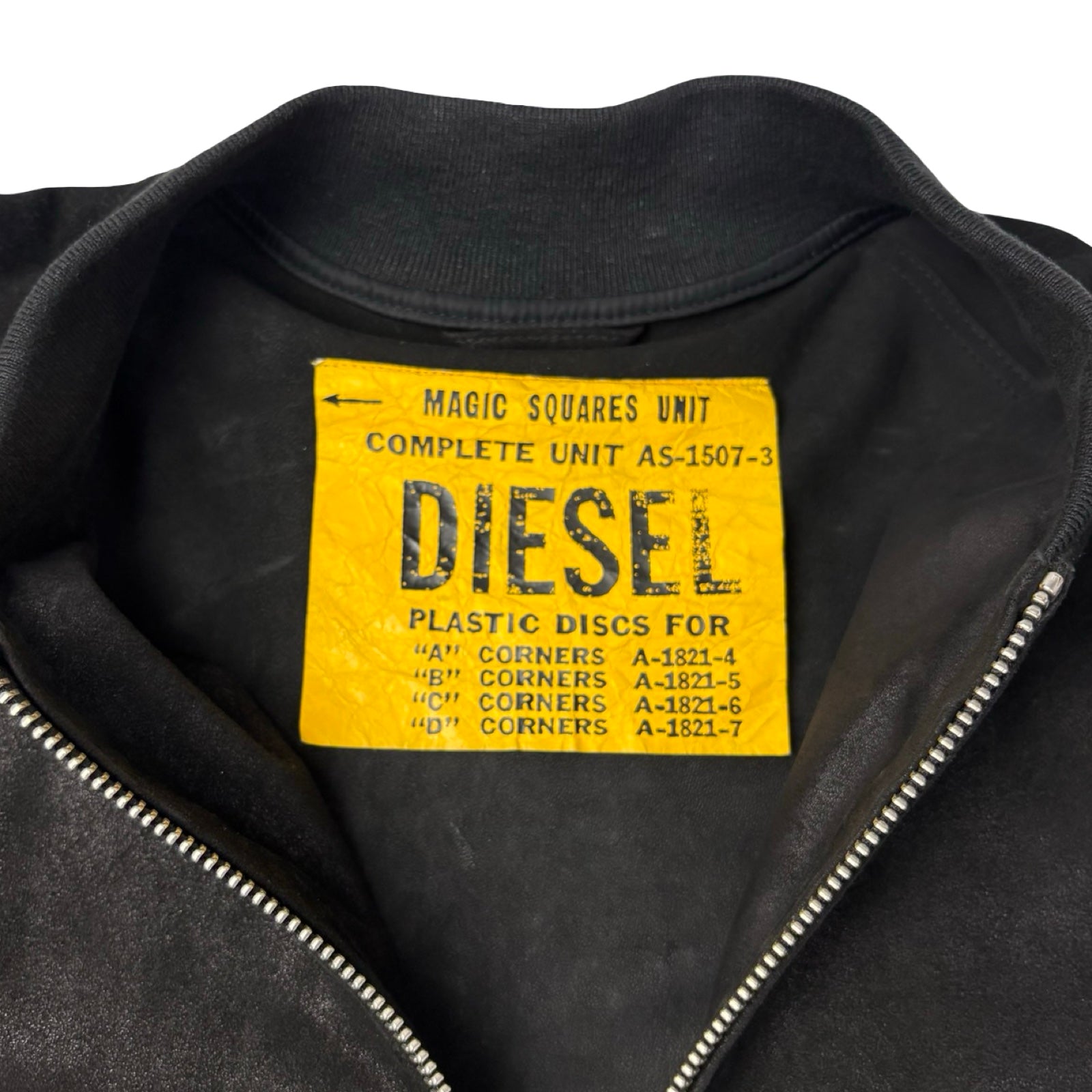 Diesel L-Nikolai Waxed Suede Bomber Jacket Black