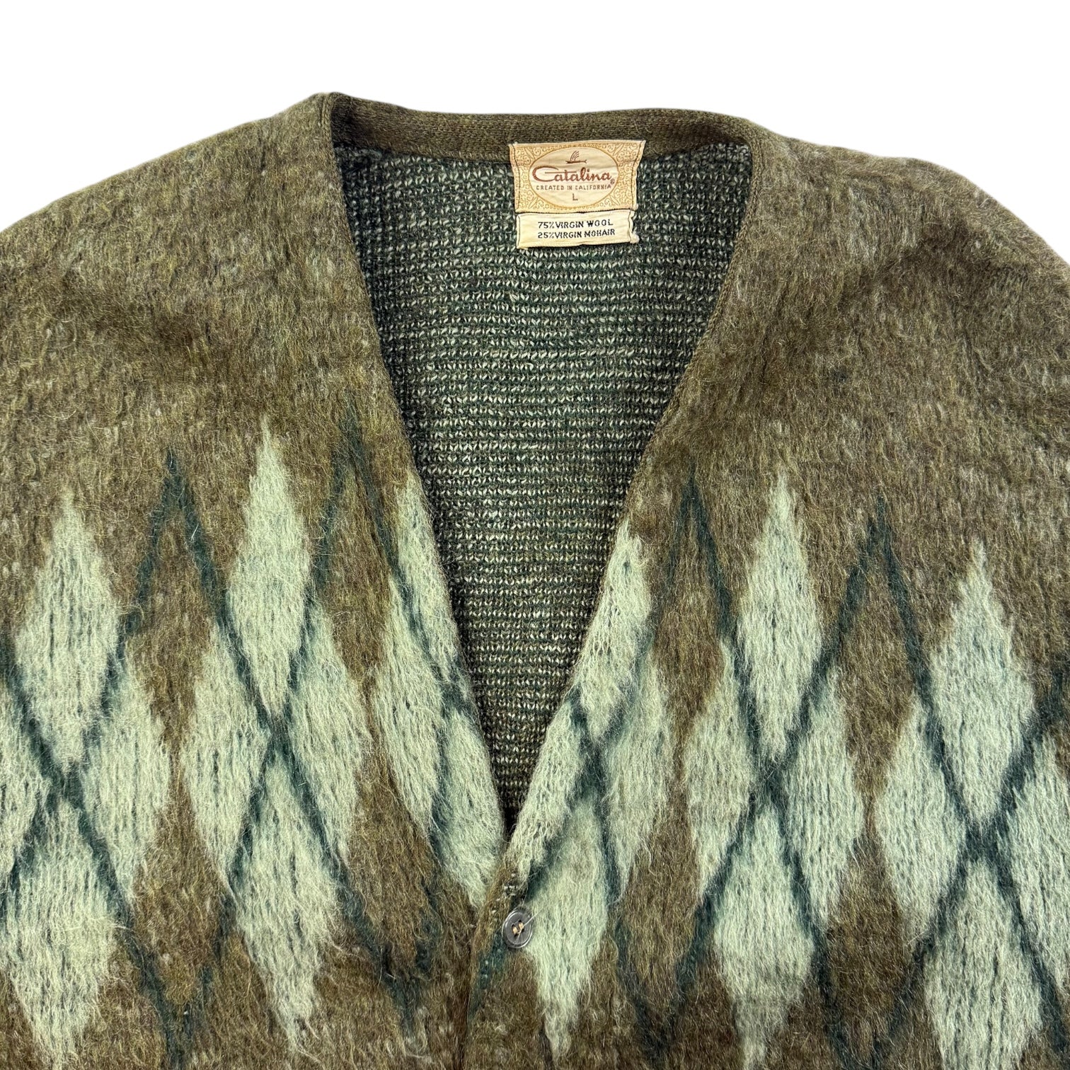 Vintage Catalina Mohair Knit Cardigan Green