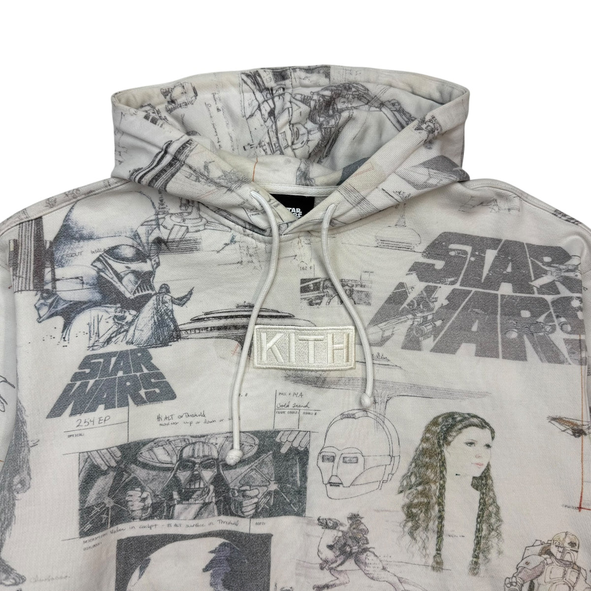 Kith x Star Wars Sketches Hoodie White