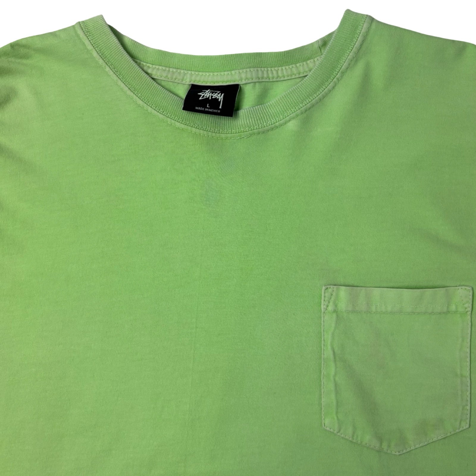 Stussy Camo Script Pocket L/S Tee Lime Green