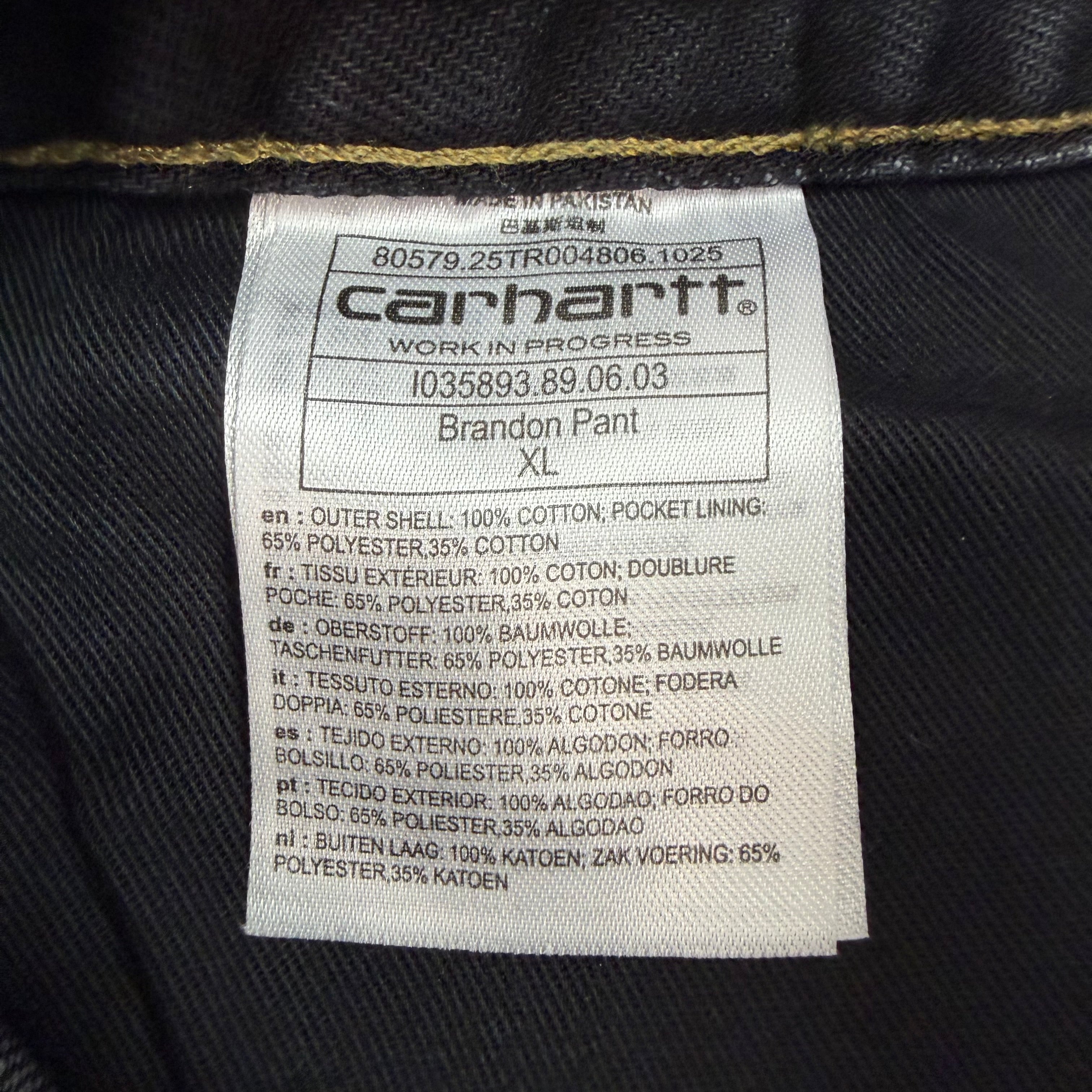 Carhartt WIP Stone Washed Denim Brandon Pant Black