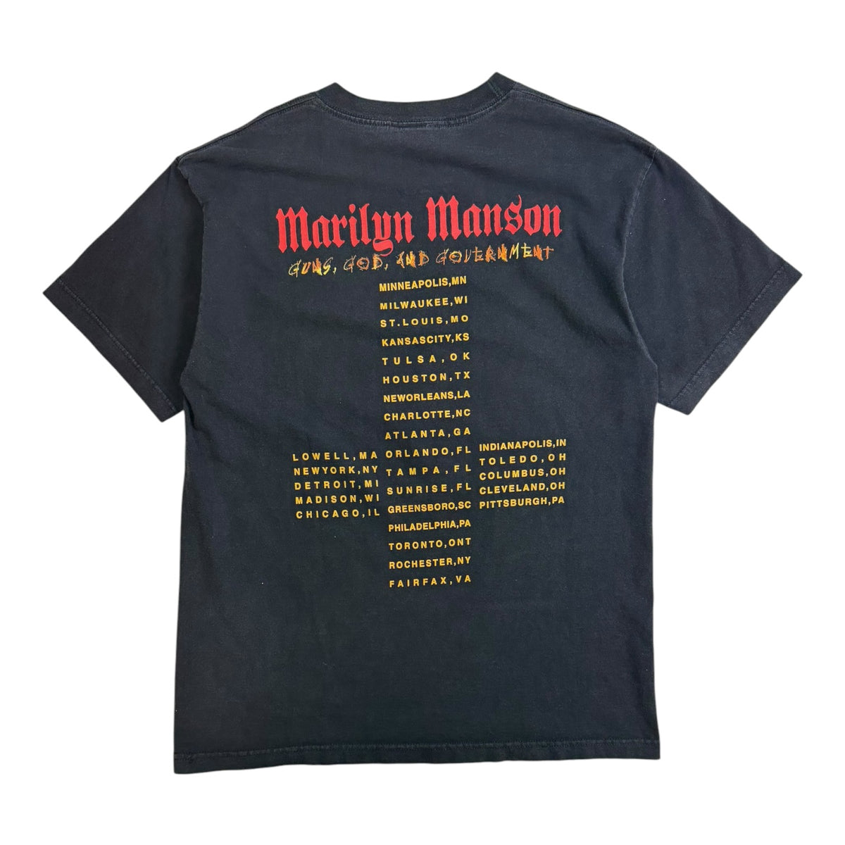 Vintage 2000 Marilyn Manson “Guns, God, And Government” Holy Wood Tour T-Shirt Black