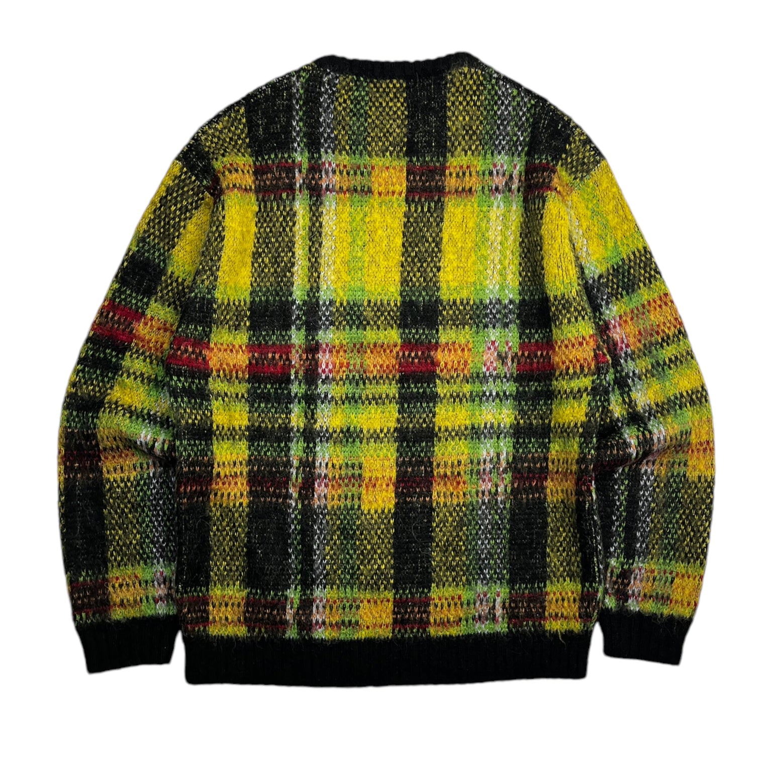 Supreme Brushed Mohair Plaid Knit Sweater