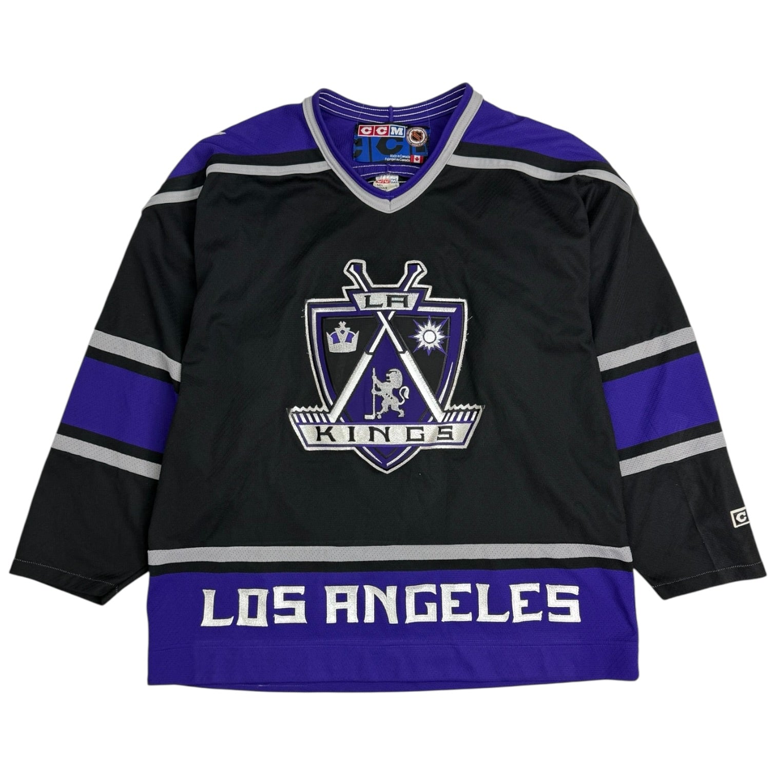 Vintage CCM Los Angeles Kings Coat Of Arms Hockey Jersey Black