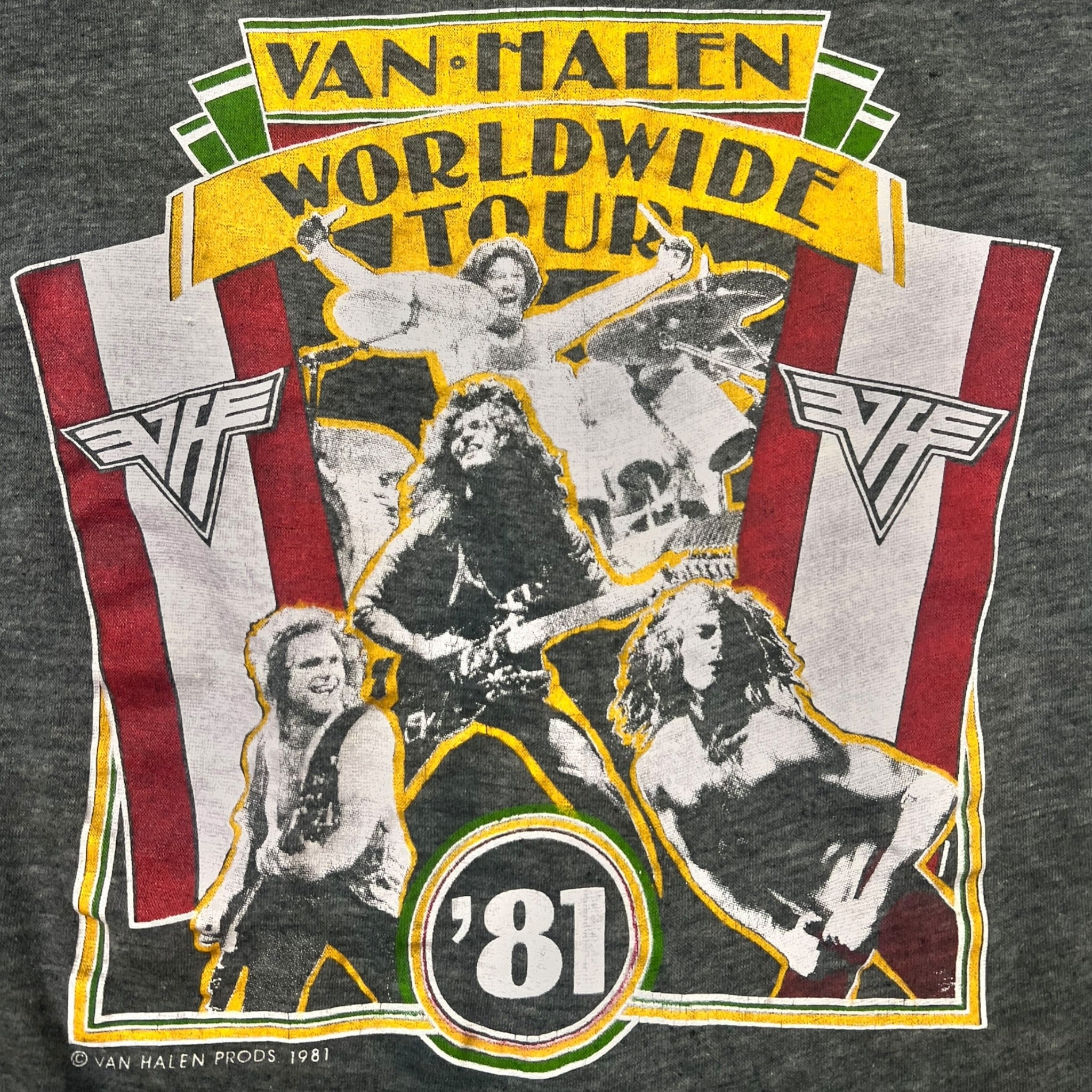 (W) 1981 Vintage Van Halen Worldwide Tour Band T Shirt