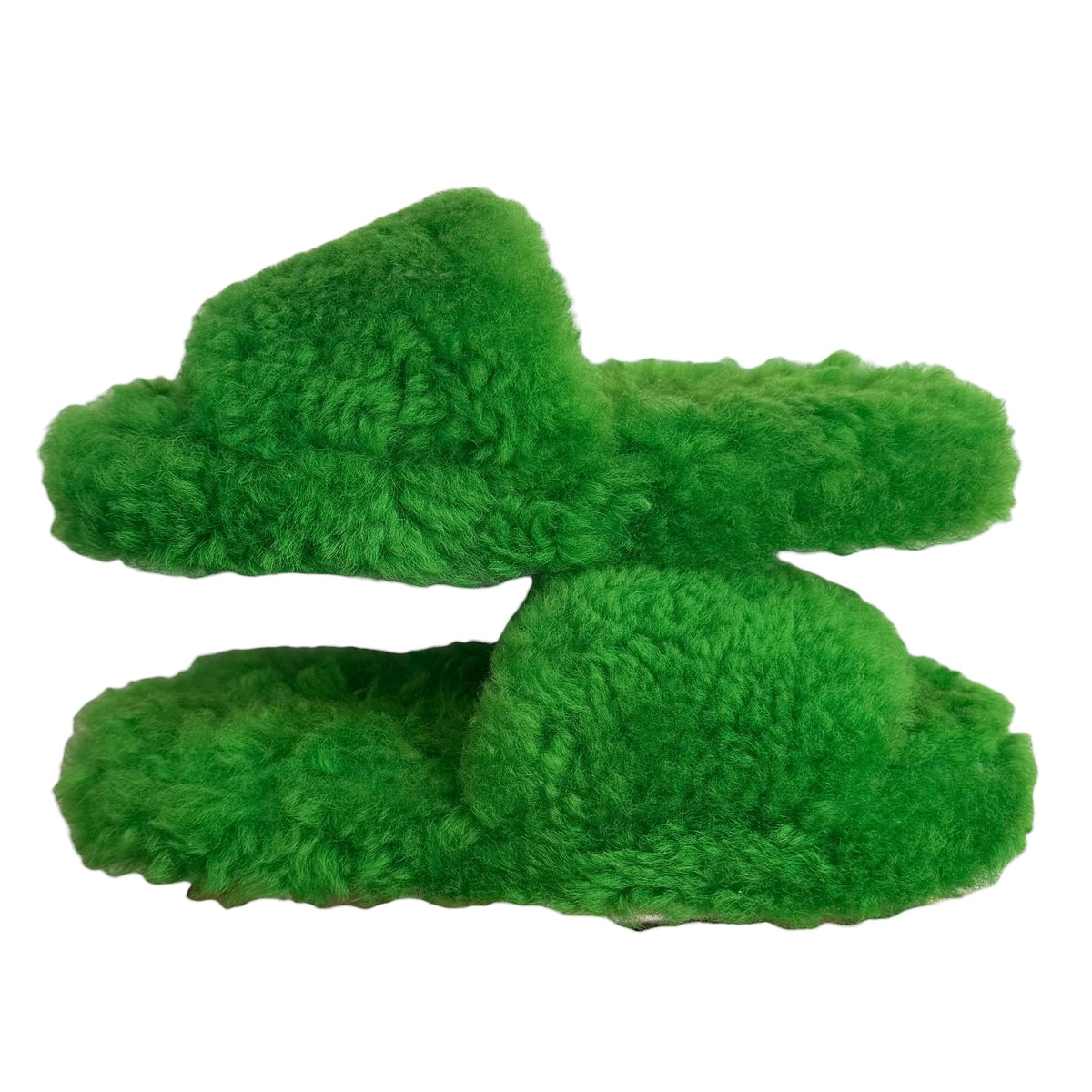 (W) Bottega Veneta Resort Teddy Slippers Green