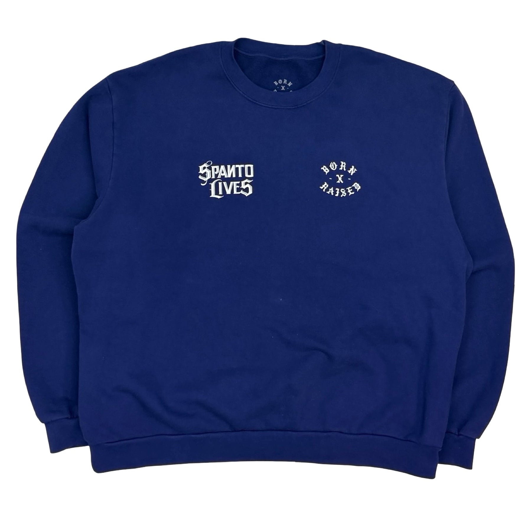 Born X Raised Spanto Lives Crewneck Navy