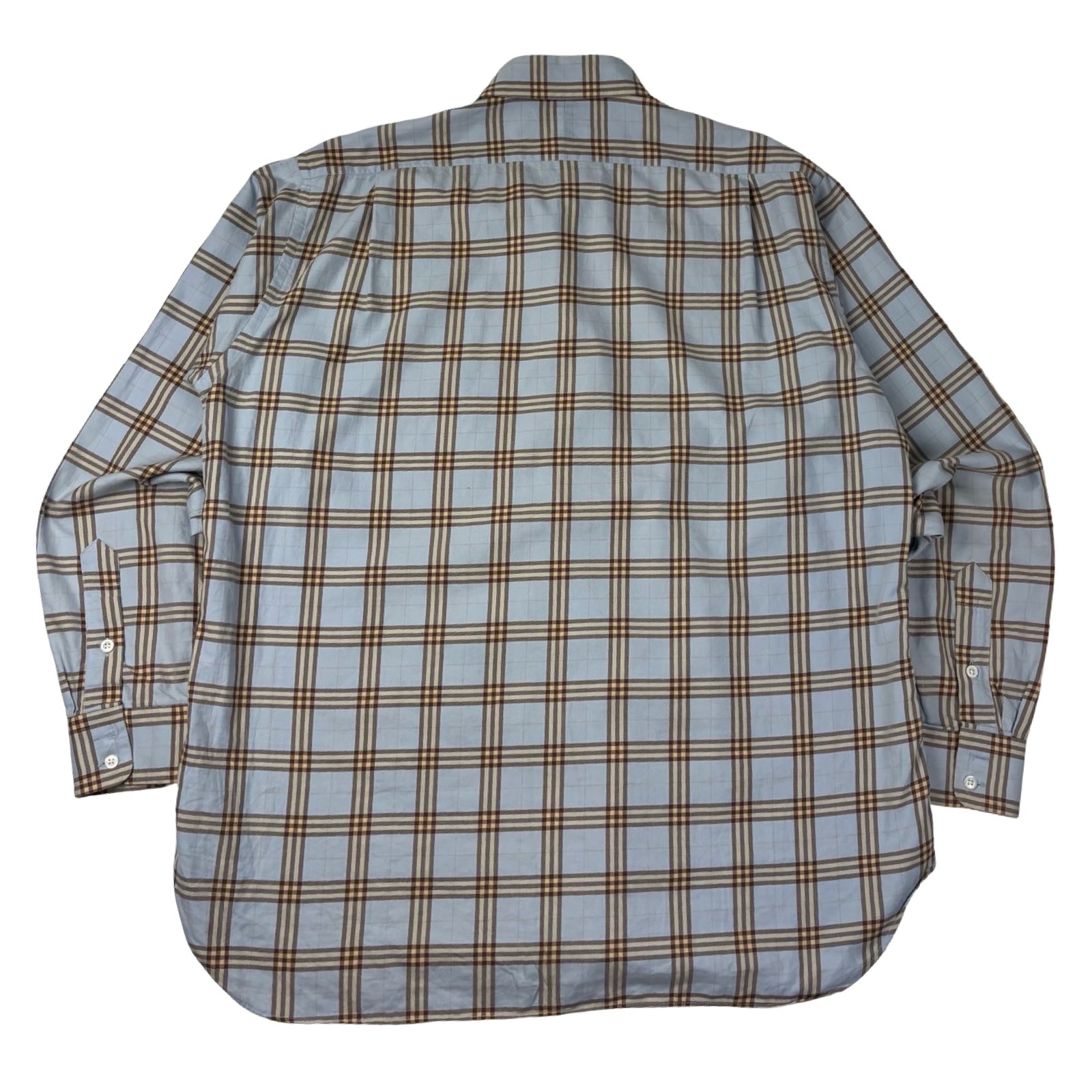 Burberry Plaid Polo Button-Up Blue/Brown