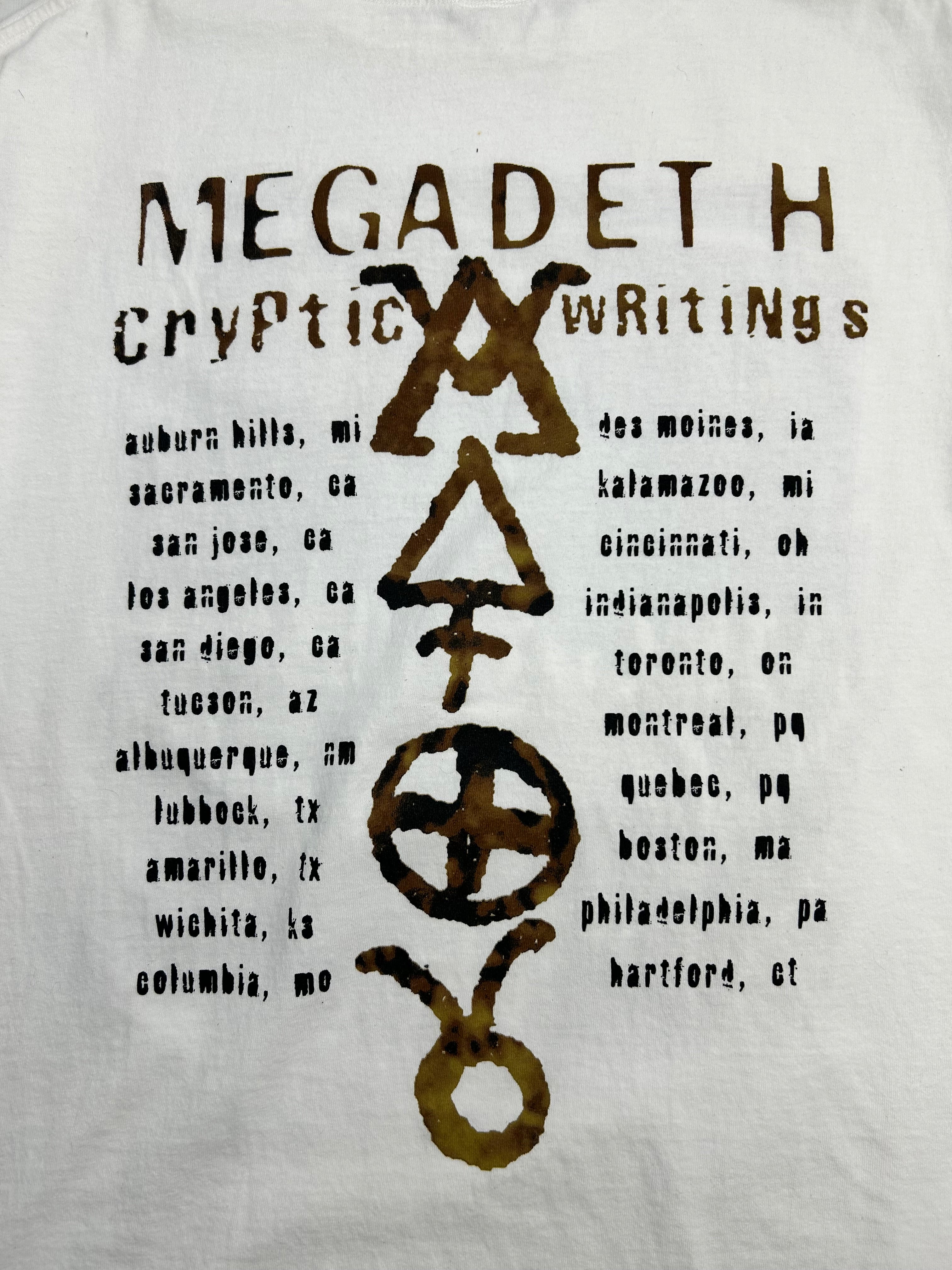 1997 Megadeth Cryptic Writings Tee White