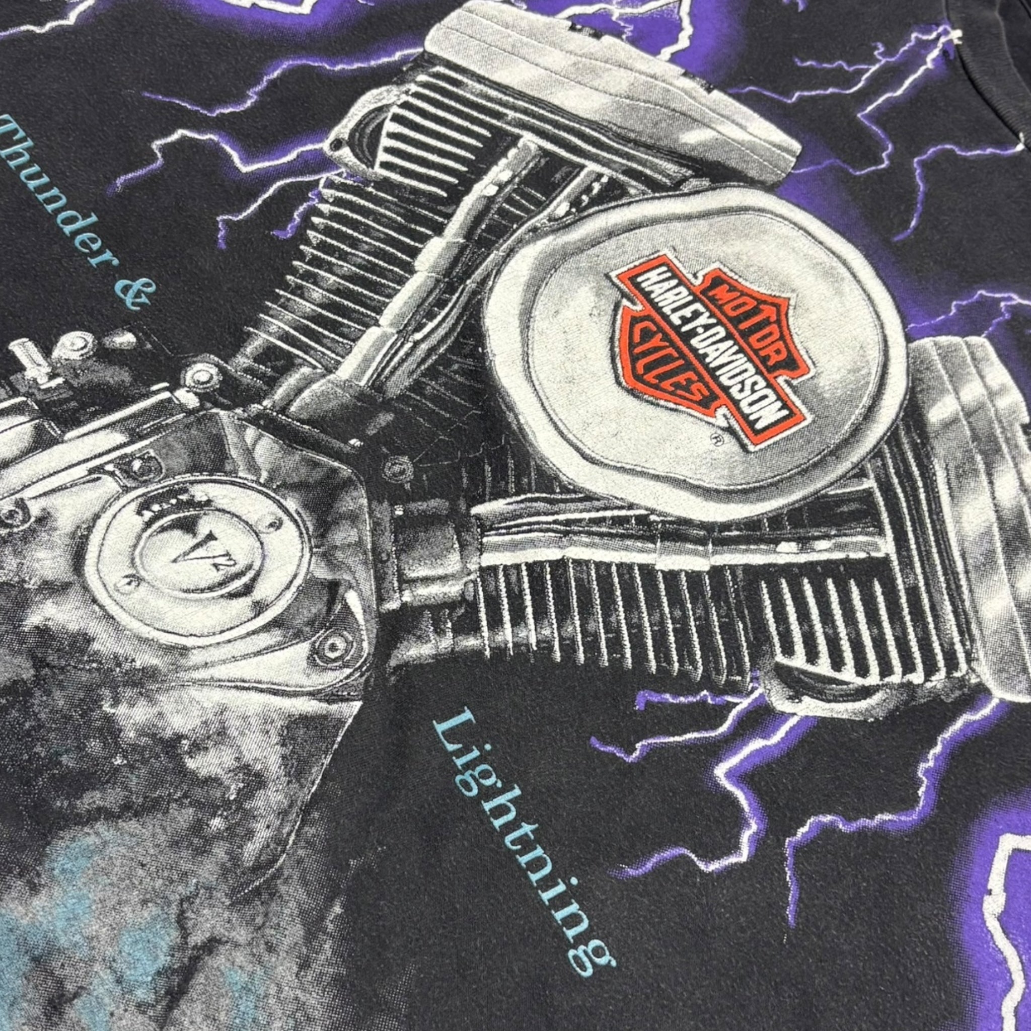 Vintage Harley Davidson Thunder and Lightning T-Shirt