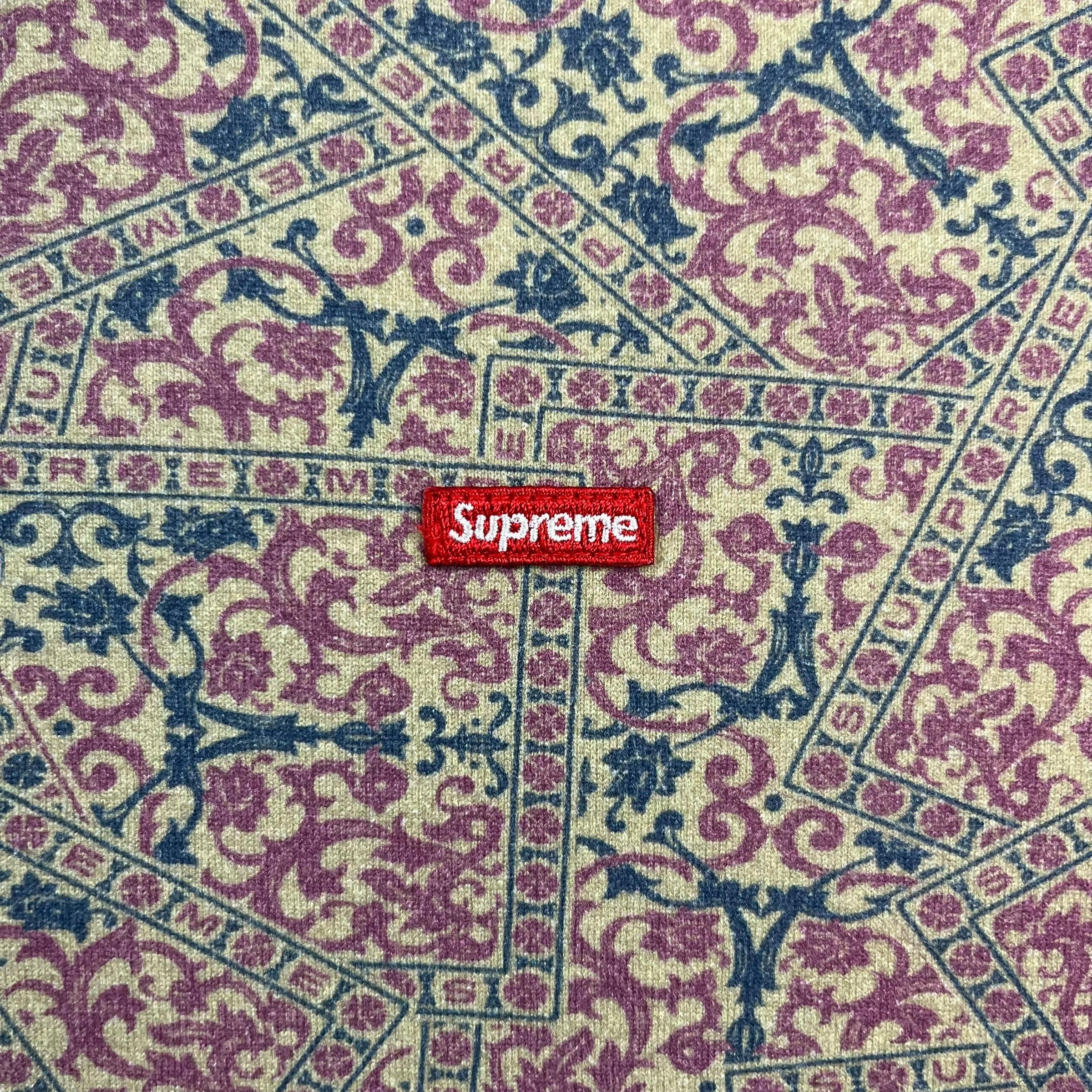 Supreme Floral Cards Small Box Tee Khaki