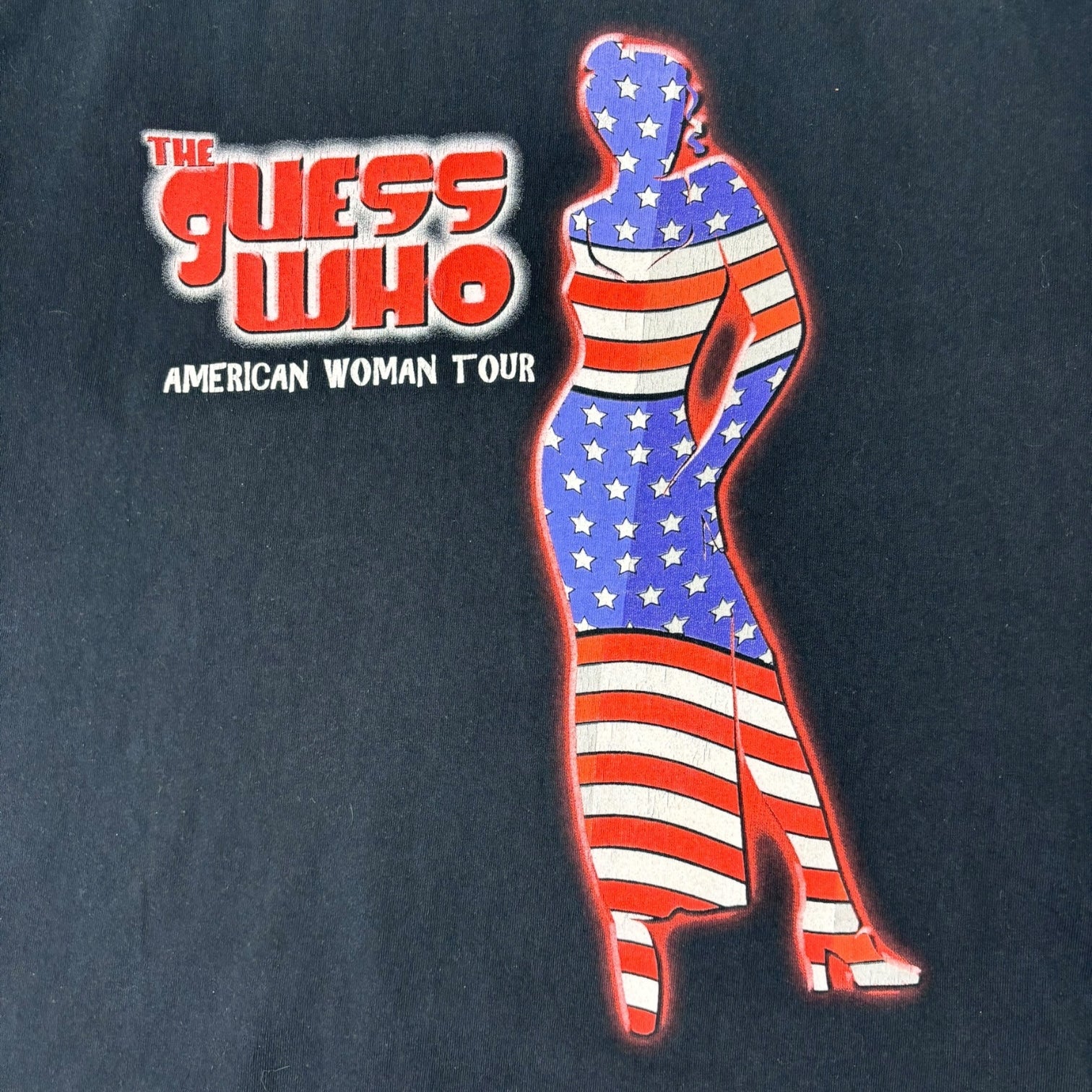 Vintage The Guess Who American Woman Tour T-Shirt Black