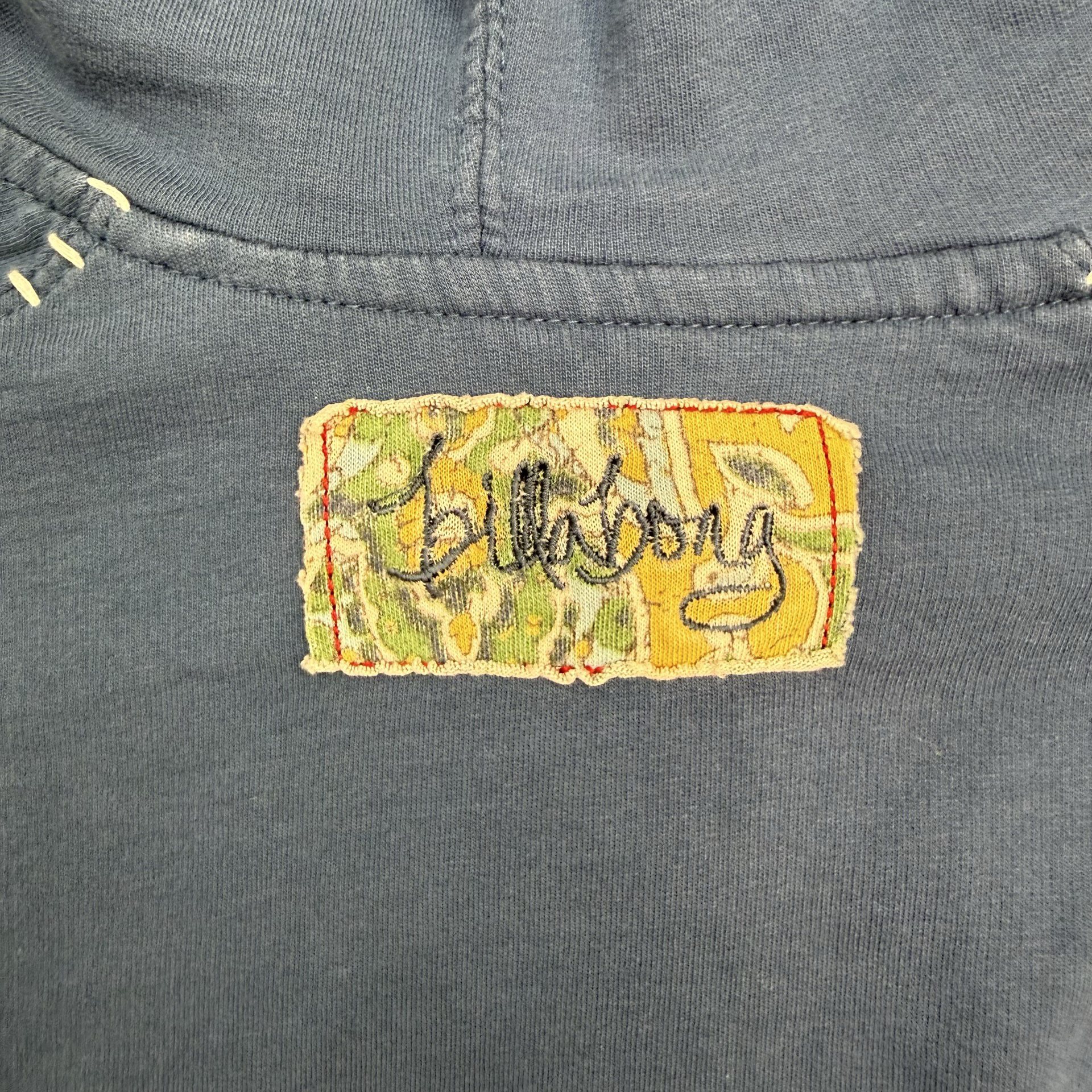 (W) Vintage Y2K Billabong Pattern Lined Zip Up Sweater Blue