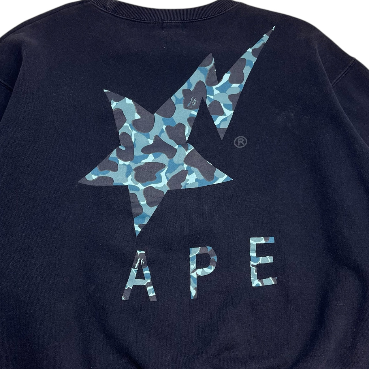 BAPE Bape Star Big Logo Crew Neck Navy