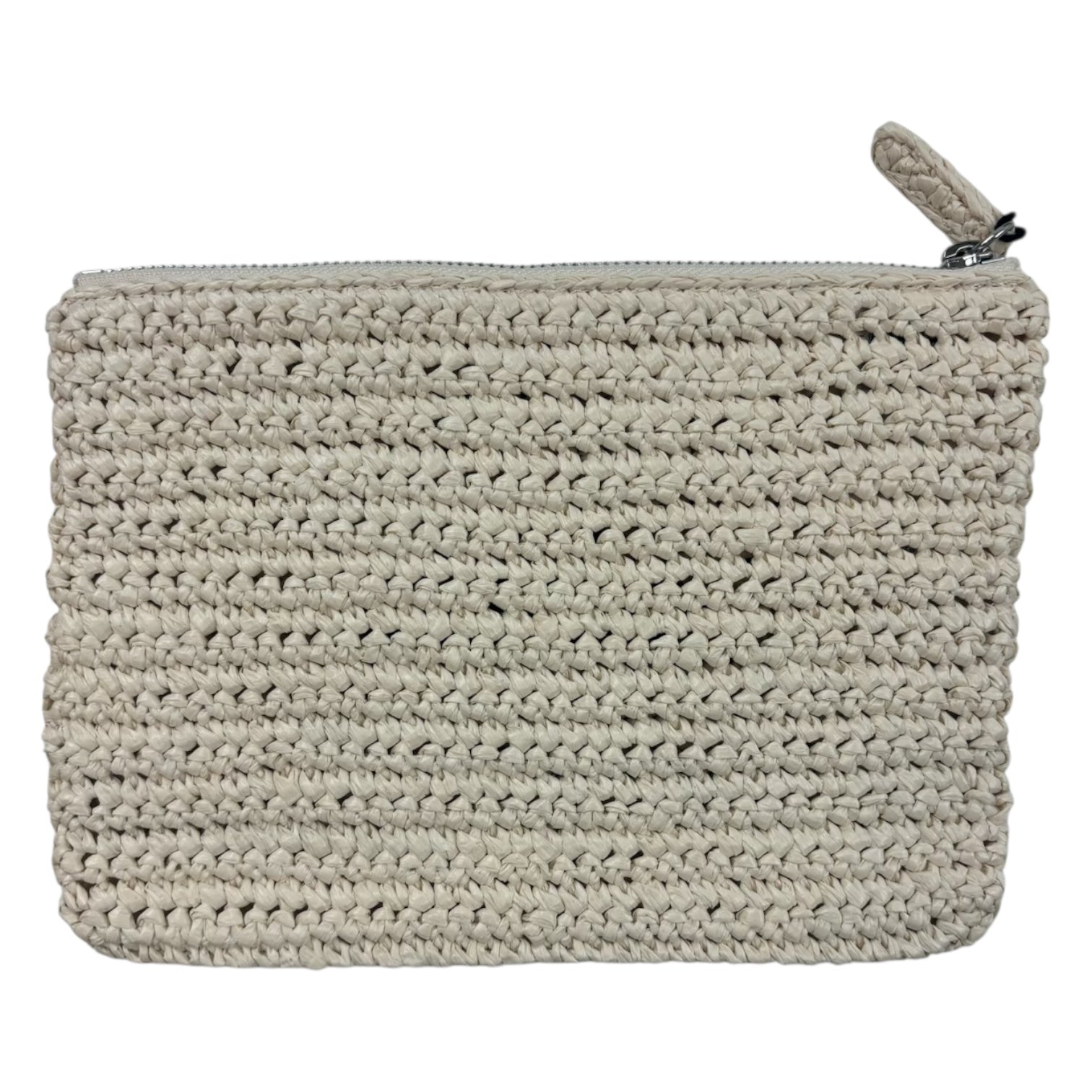 Stüssy Raffia Zip Pouch Bag Ivory