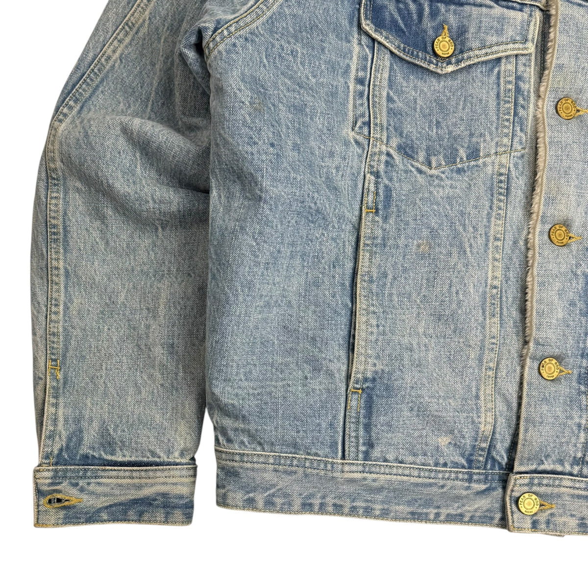 Fear Of God Fifth Collection Selvedge Denim Alpaca Trucker Jacket