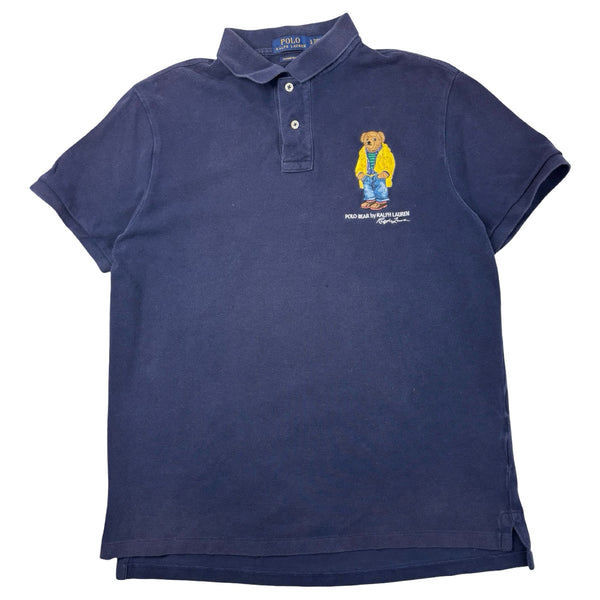 Vintage Polo Ralph Lauren Nonchalant Bear Polo Shirt Navy