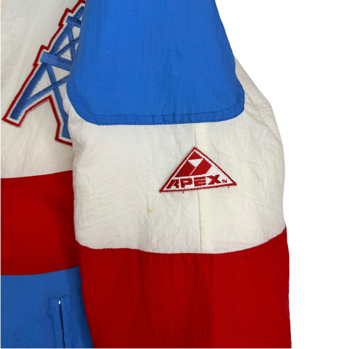 Vintage 90s Apex One NFL Houston Oilers Colorblock Jacket Blue