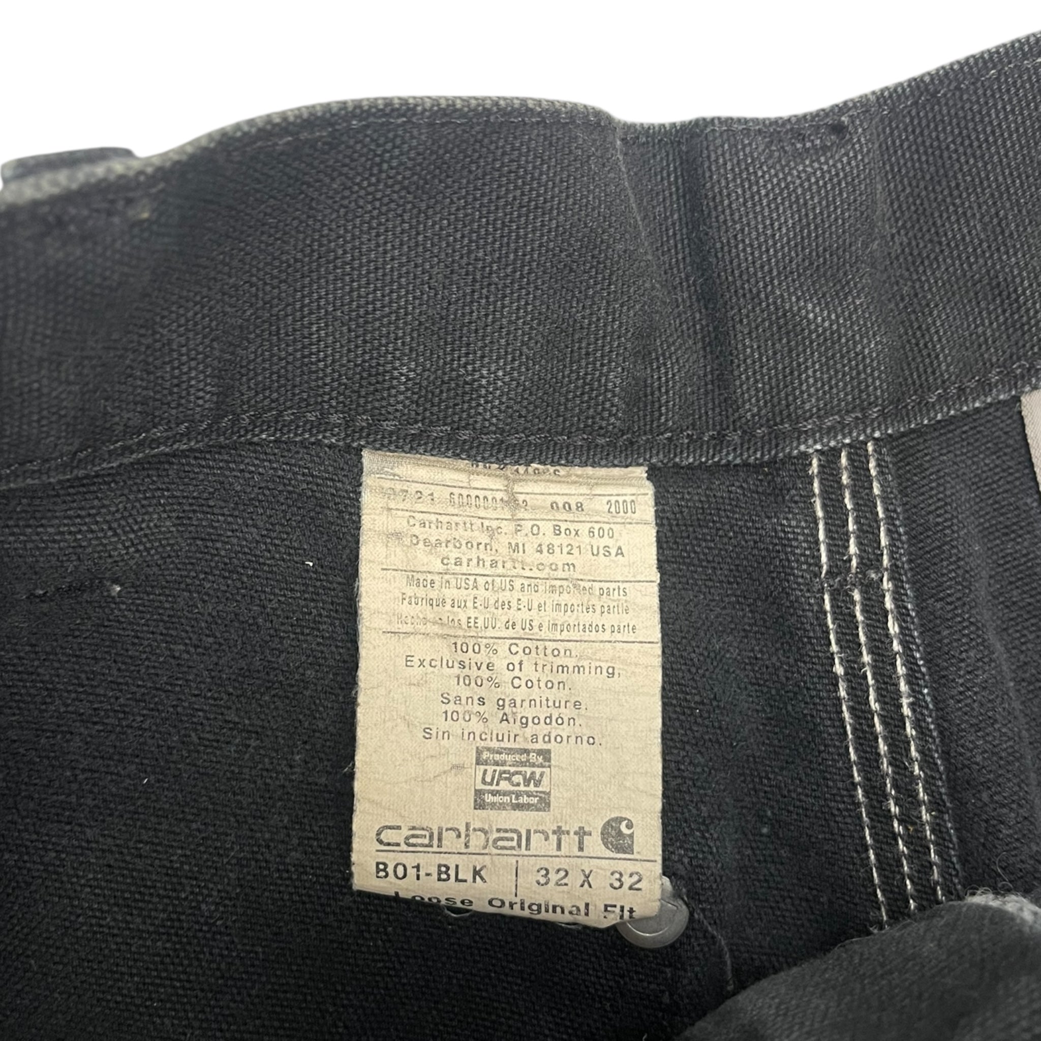 Vintage Carhartt Double Knee Bottoms Washed Black