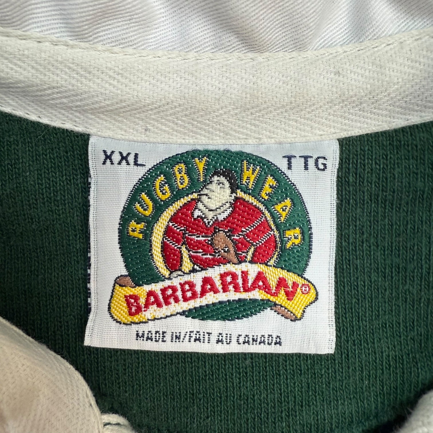 Vintage Barbarian Rugby Wear Button Up Shirt Green