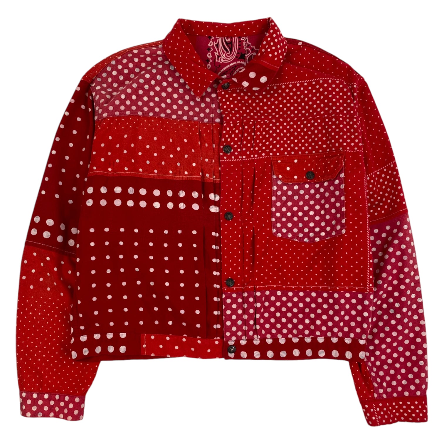 Kapital Reversible Paisley Polka Dot Jacket Red