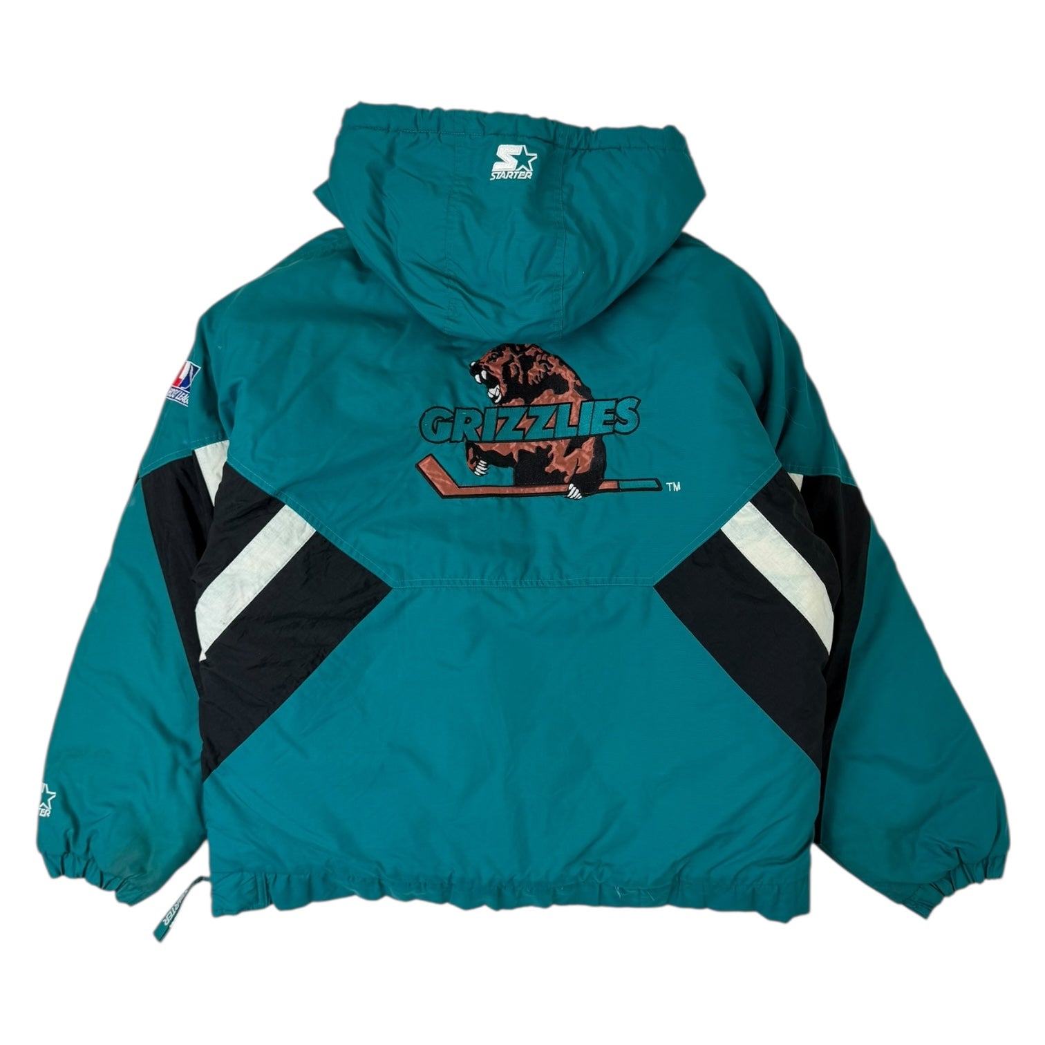 Vintage Starter IHL Grizzlies Puffer Jacket Teal